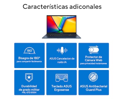Foto 3 | Foto 3 | Laptop Asus Vivobook X1504ZA-NJ972W 15.6" Windows 11 Intel Core i5 16 GB RAM 512 GB SSD Azul