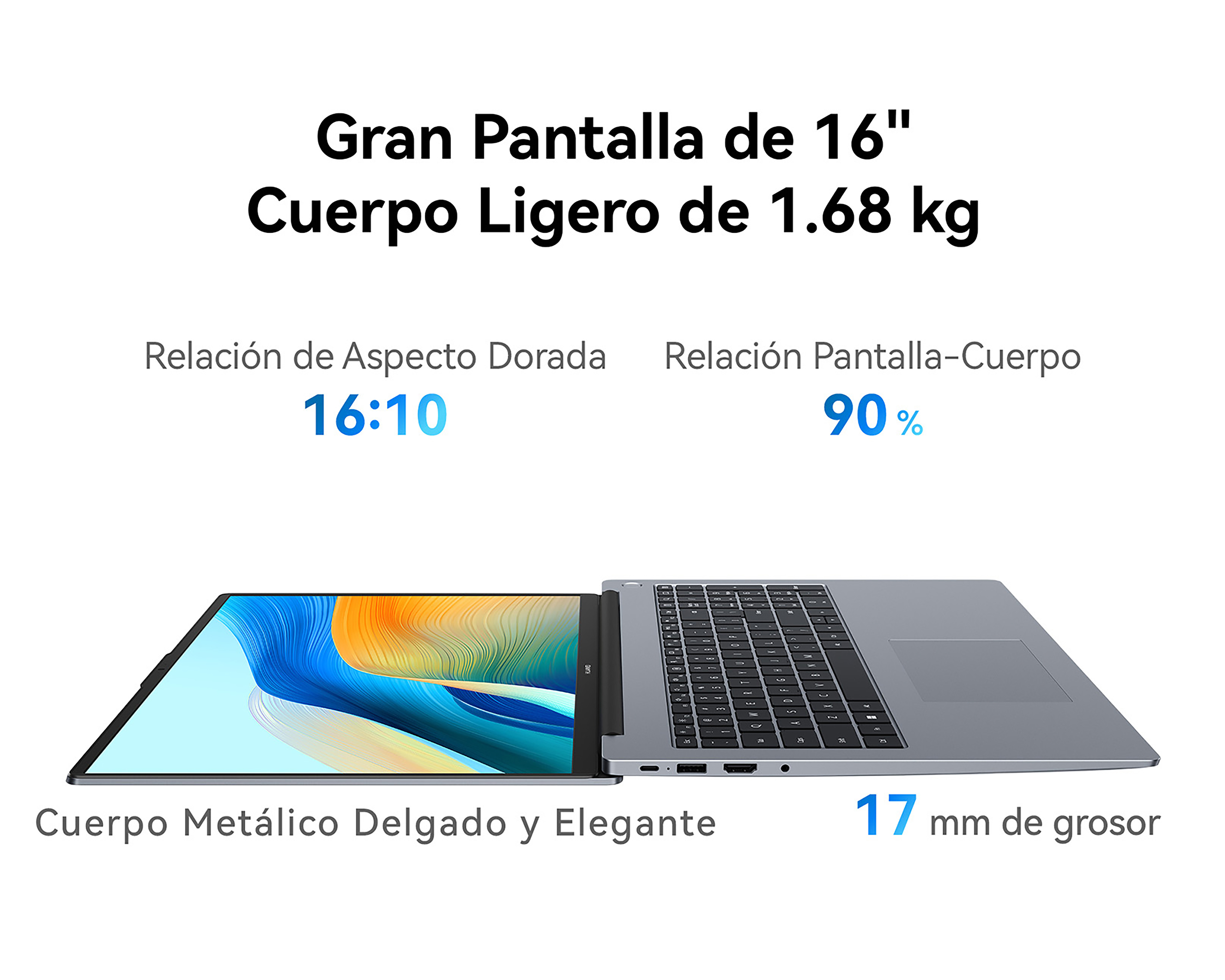 Foto 3 pulgar | Foto 2 | Laptop Huawei Matebook D16 16" Intel Core i5 8 GB RAM 512 GB SSD Plateado