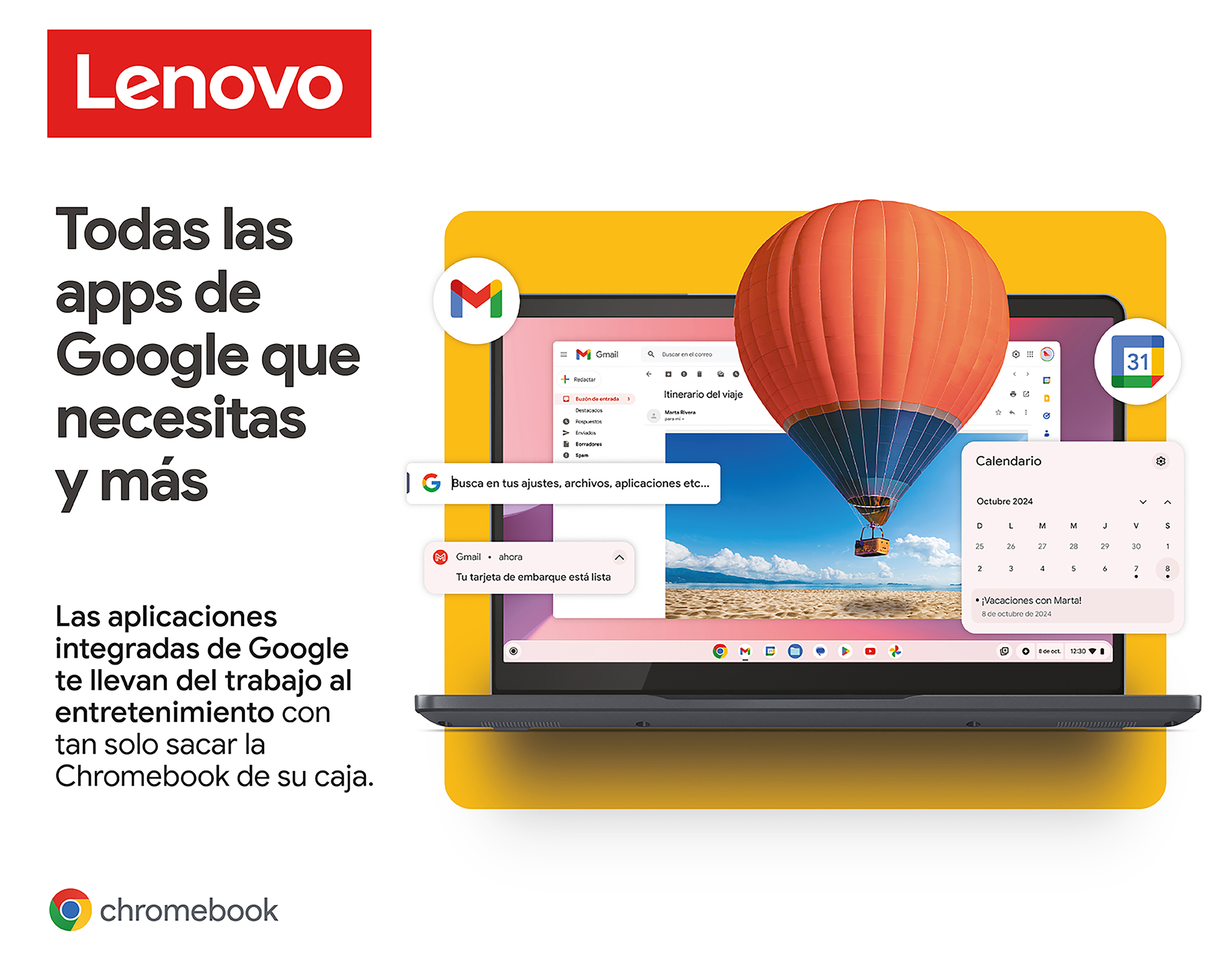 Foto 3 pulgar | Foto 2 | Laptop Lenovo IP 3 Chromebook 15IJL6 Intel Celeron 8 GB RAM 128 GB eMMC Azul