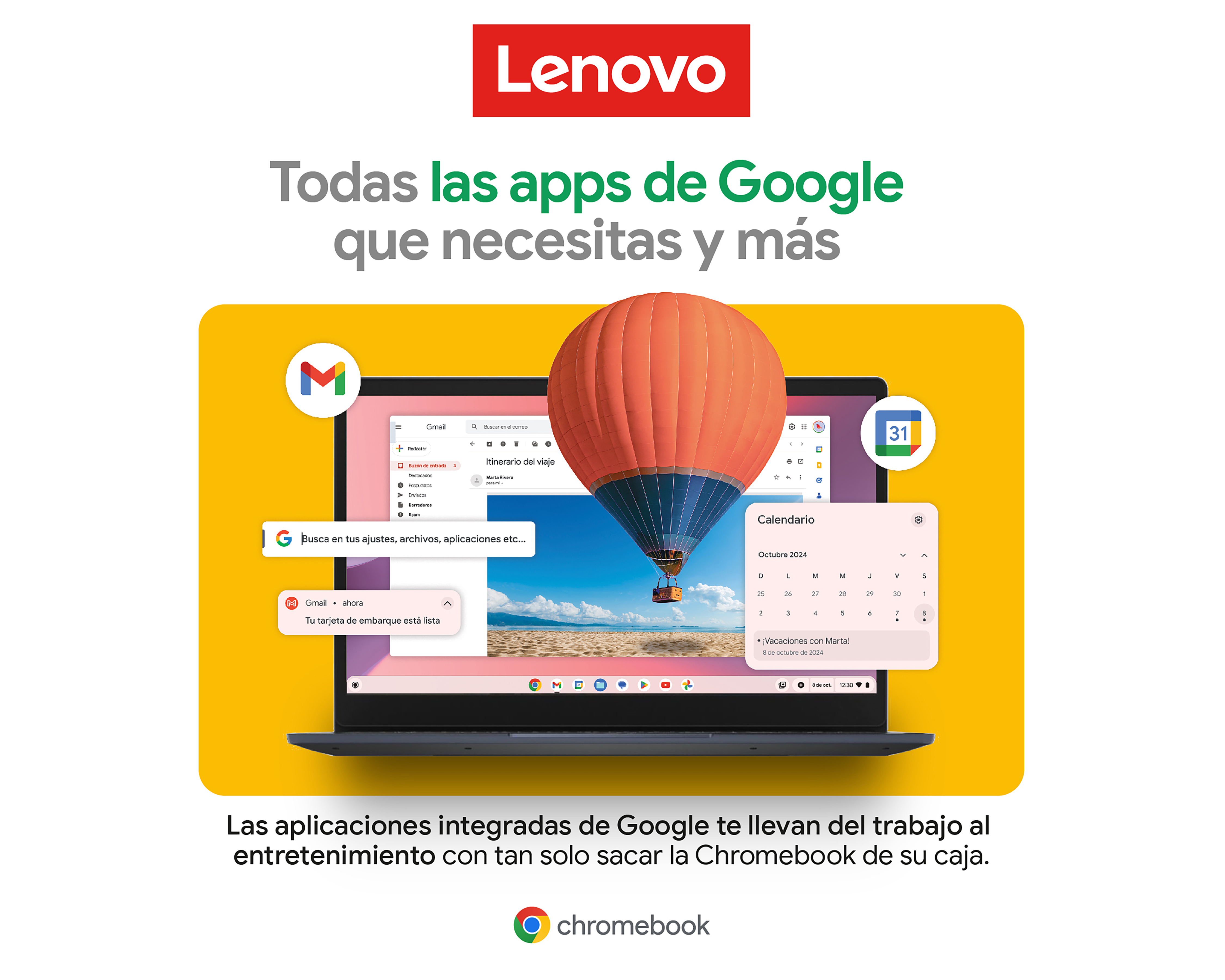Foto 6 | Foto 6 | Laptop Lenovo IP 3 Chromebook 15IJL6 Intel Celeron 8 GB RAM 128 GB eMMC Azul