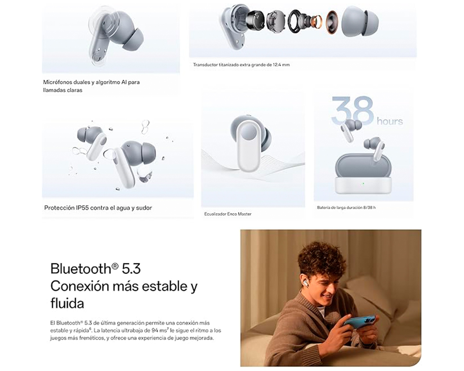 Foto 5 pulgar | Foto 4 | Audífonos True Wireless Oppo con Noise Cancelling Enco Buds2 Pro