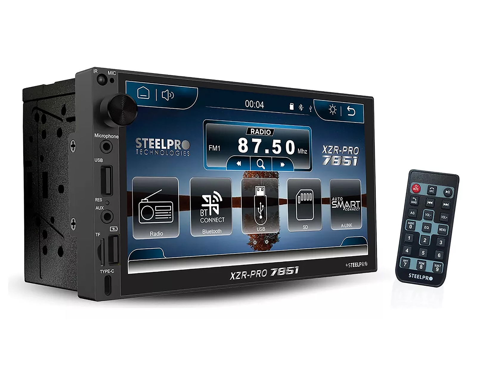 Autoestereo Steelpro Multimedia XZR PRO 7851 de 7" Bluetooth Negro