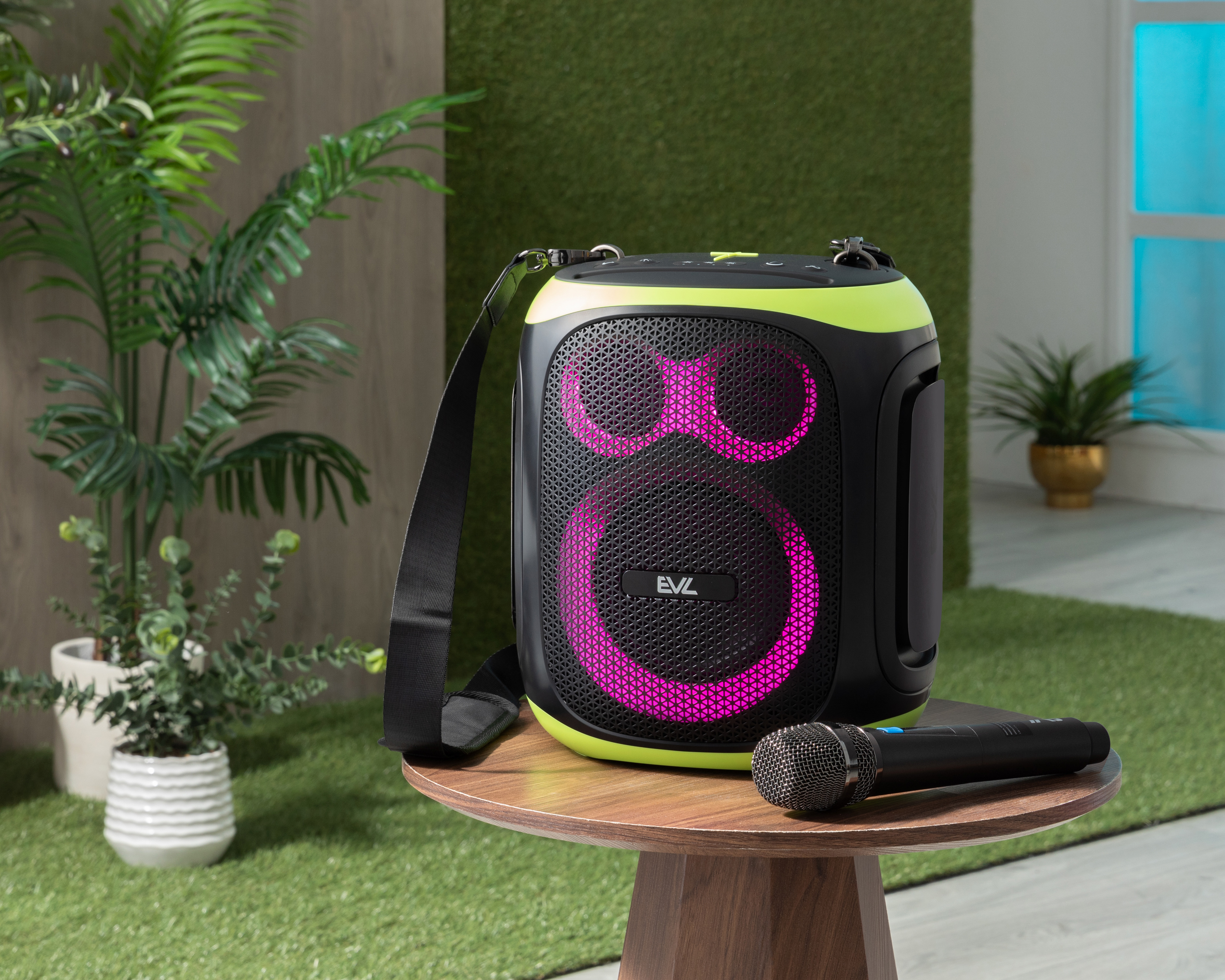 Foto 9 pulgar | Foto 8 | Bocina Bluetooth EVL Party 130 120 Watts con 2 Micrófonos