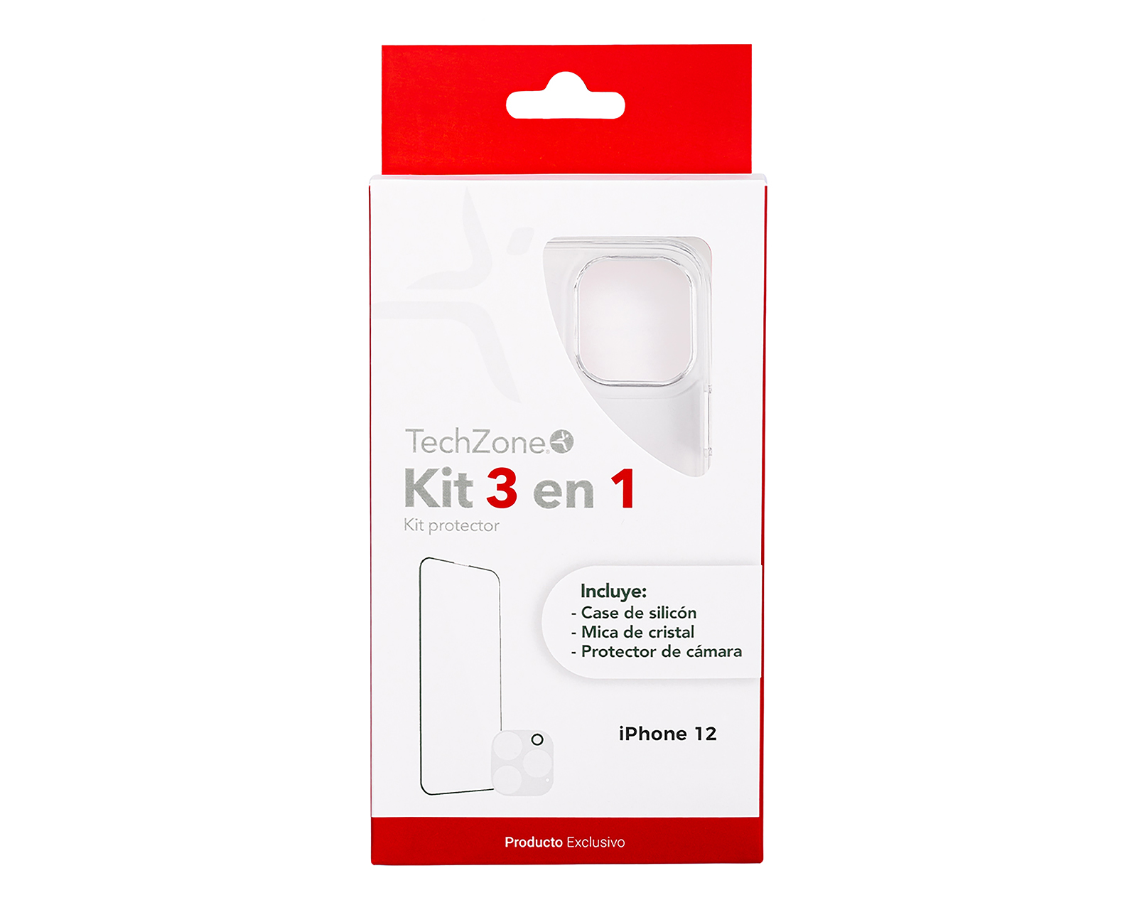 Foto 4 | Foto 4 | Funda, Mica y Protector de Cámara TechZone para iPhone 12 3 Piezas