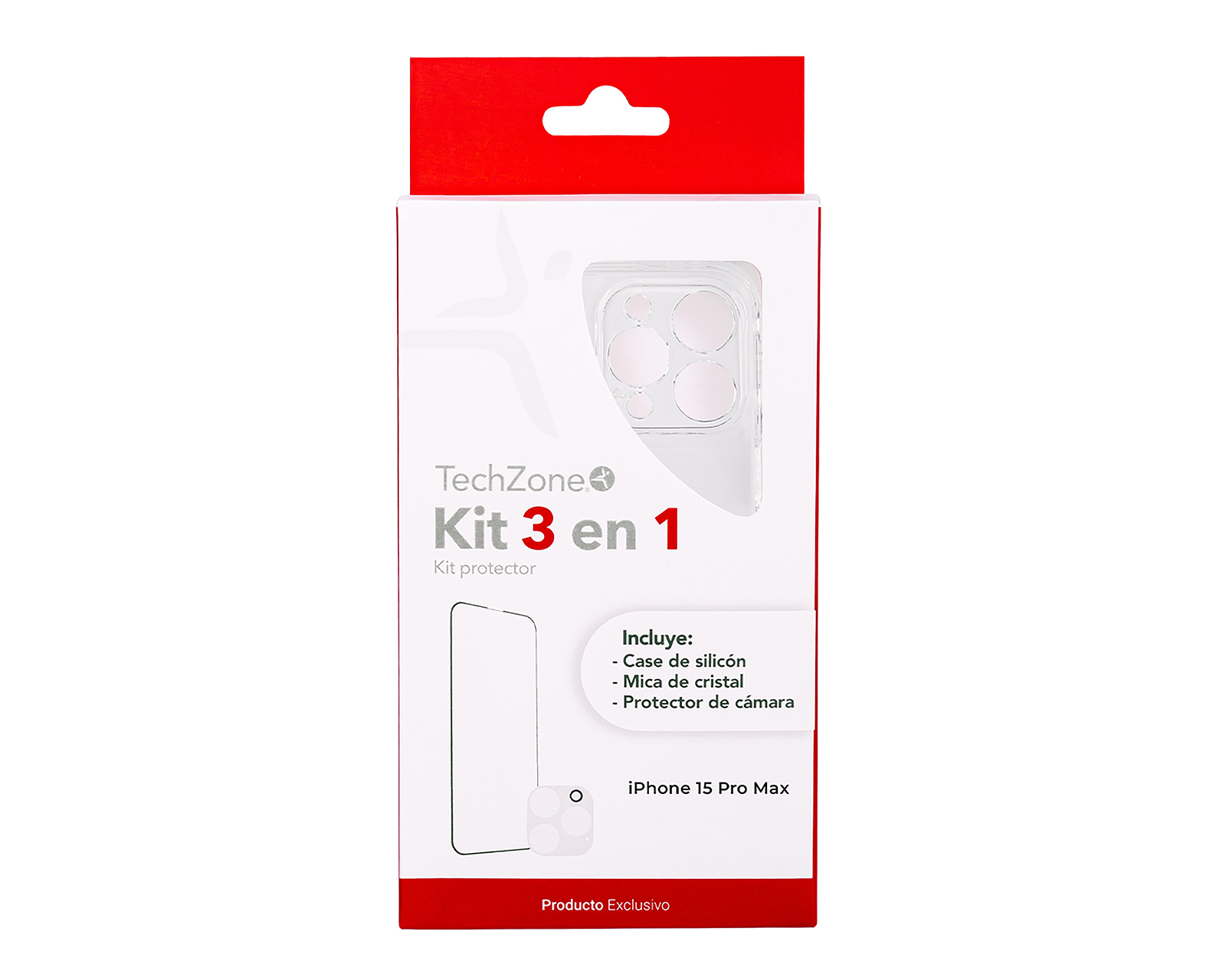 Foto 5 pulgar | Foto 4 | Funda, Mica y Protector de Cámara TechZone para iPhone 15 Pro Max 3 Piezas