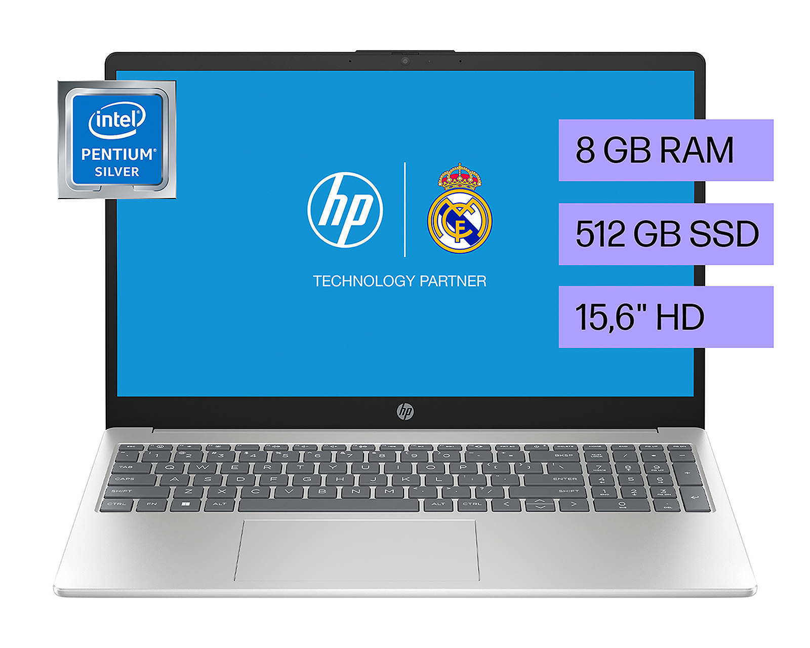 Foto 3 | Foto 2 | Laptop HP 15-FD0037LA 15.6 Pulgadas Windows 11 intel n200 8 GB RAM 512 GB SSD Plata + Mouse