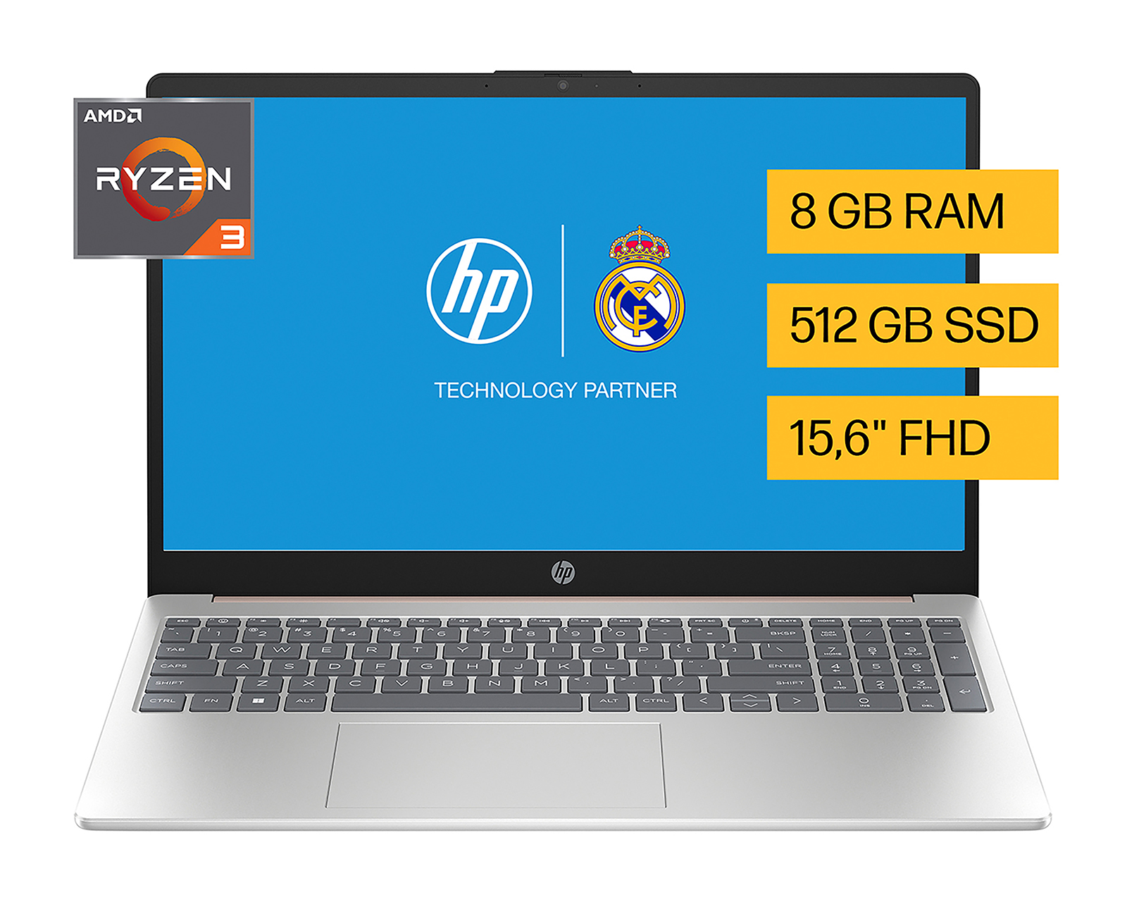 Foto 2 pulgar | Foto 1 | Laptop HP 15-fc0068la 15.6 Pulgadas Windows 11 AMD Ryzen 3 8 GB RAM 512 GB SSD Oro Rosa