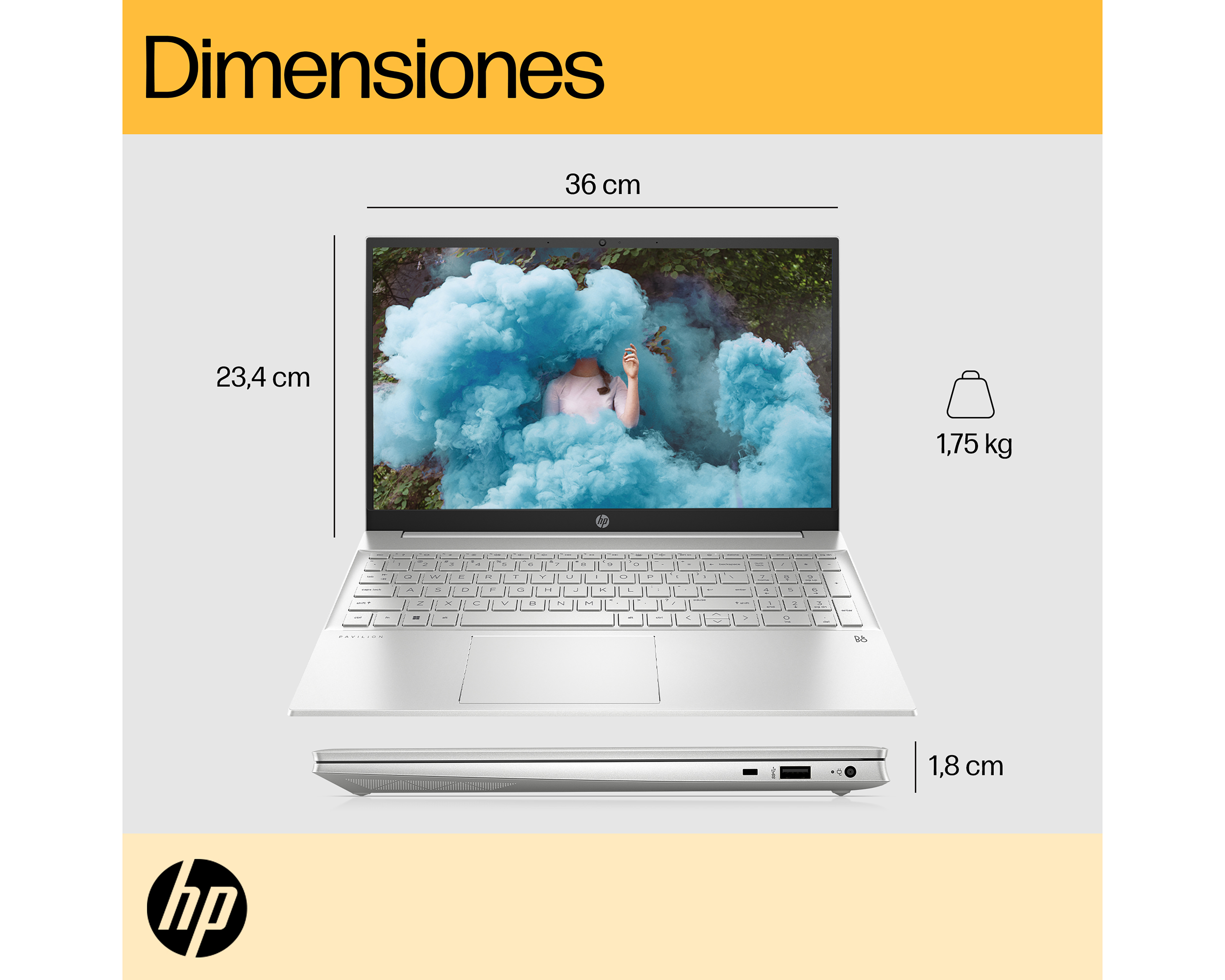 Foto 11 pulgar | Foto 10 | Laptop HP 15-EH3002LA 15.6 Pulgadas AMD Ryzen 7 16 GB RAM 512 GB SSD Plateado