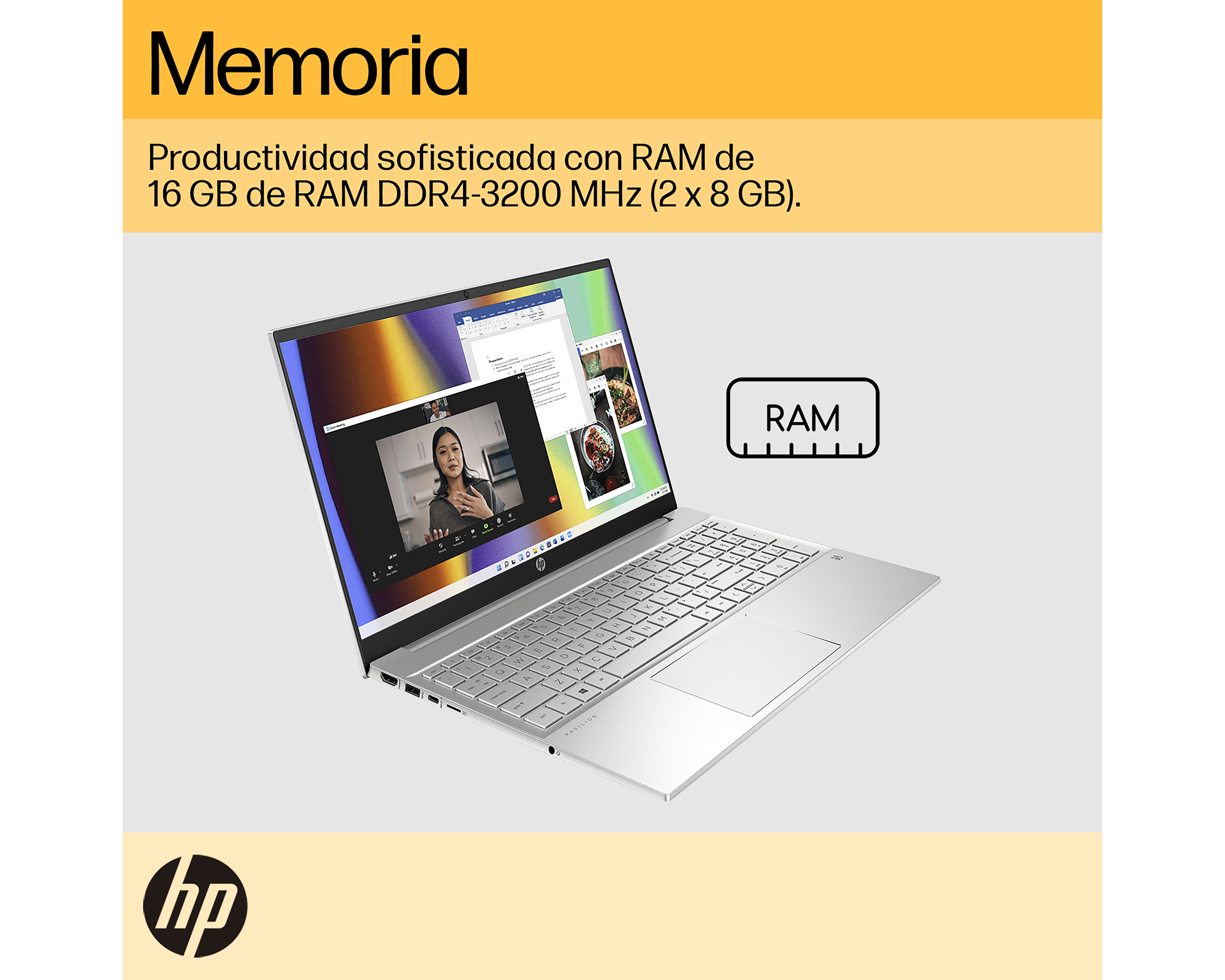 Foto 8 pulgar | Foto 7 | Laptop HP 15-EH3002LA 15.6 Pulgadas AMD Ryzen 7 16 GB RAM 512 GB SSD Plateado