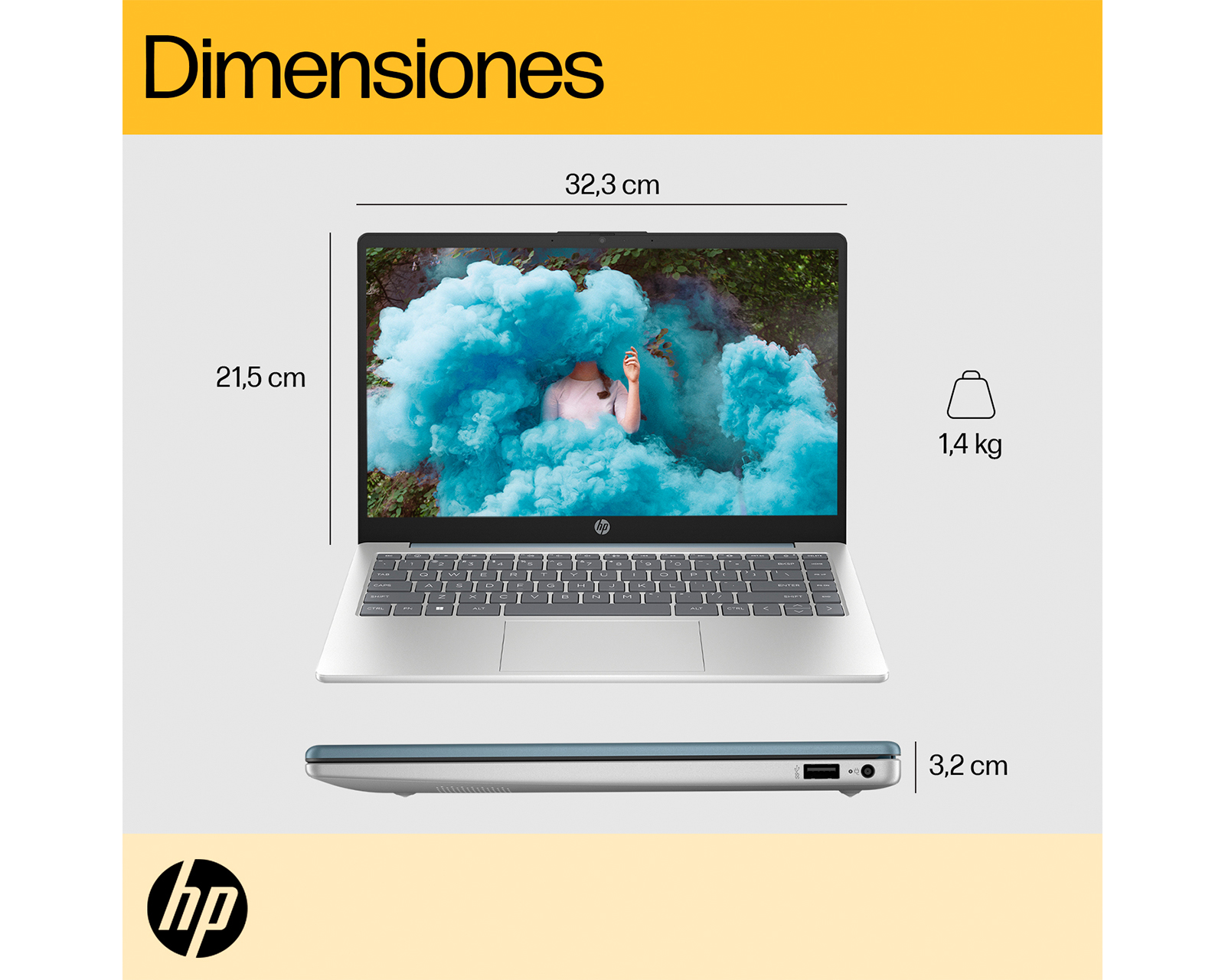 Foto 10 | Foto 10 | Laptop HP 14-EM0017LA 14 Pulgadas Windows 11  AMD Ryzen 5 8 GB RAM 512 GB SSD Plateado
