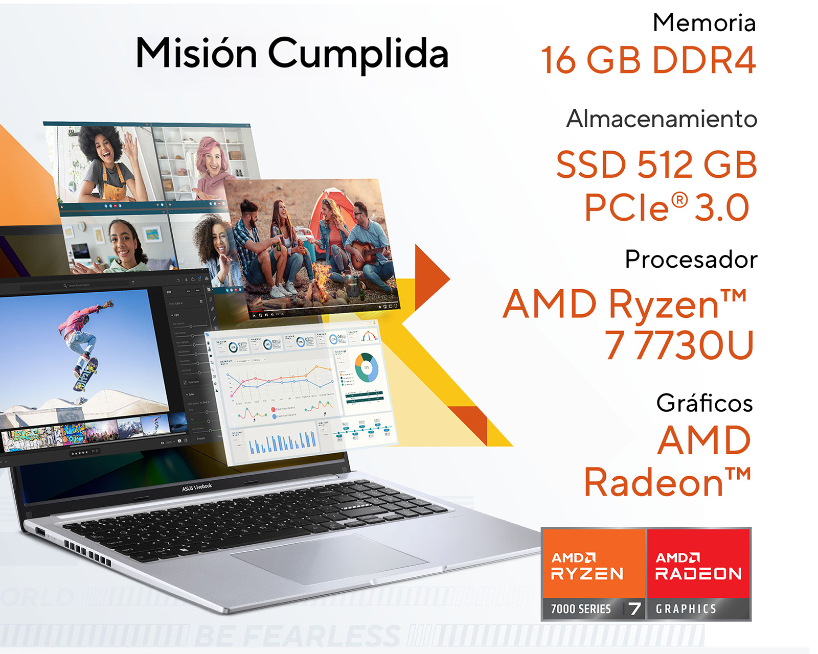 Foto 3 | Foto 3 | Laptop Asus D1605YA-MB470W 16 Pulgadas AMD Ryzen 7 16 GB RAM 512 GB SSD Plateada