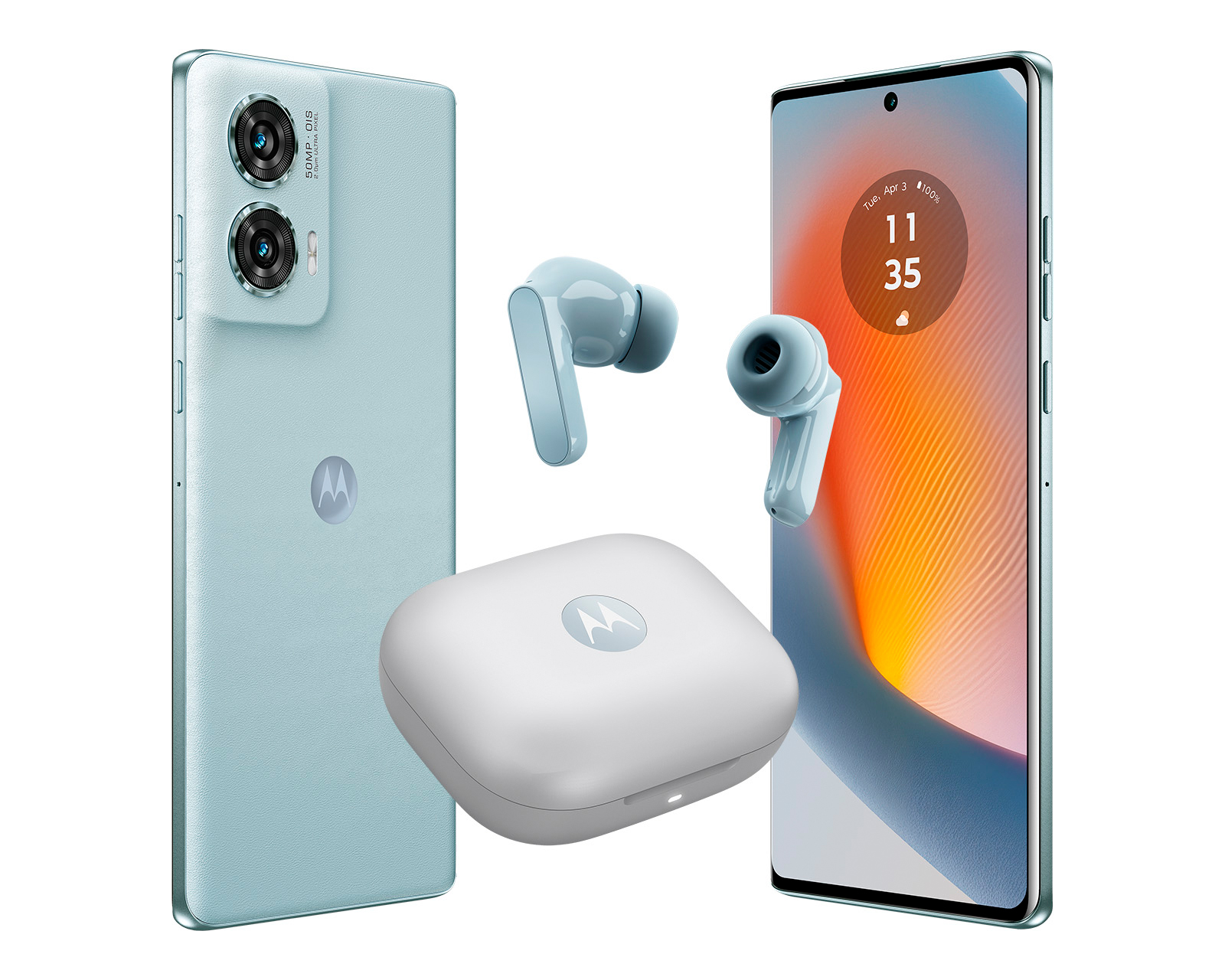 Foto 5 pulgar | Foto 4 | AT&T Unefon Motorola Moto Edge 50 Fusion 256 GB Azul + Moto Buds