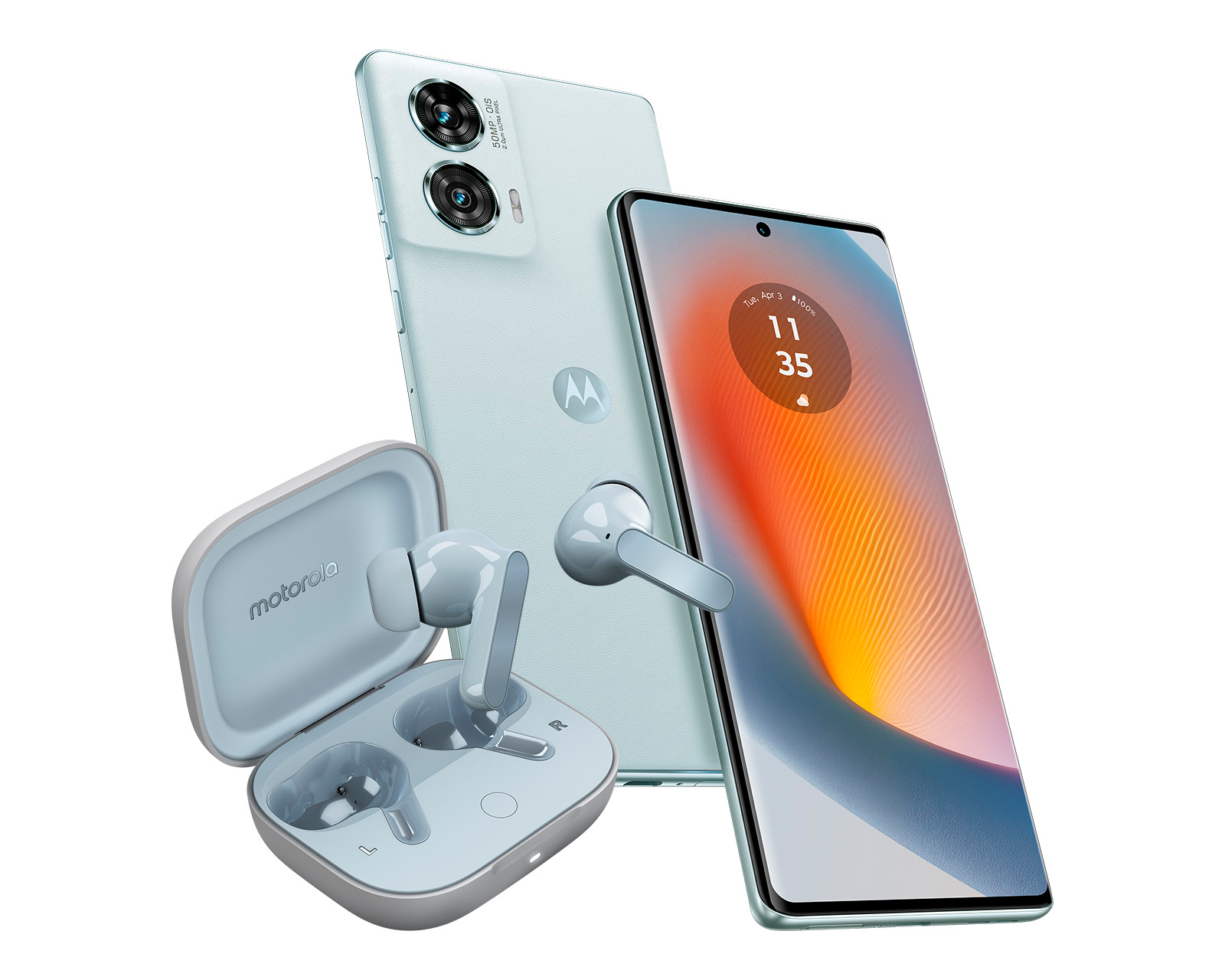 Foto 5 pulgar | Foto 4 | Movistar Motorola Moto Edge 50 Fusion 256 GB Azul + Audífonos