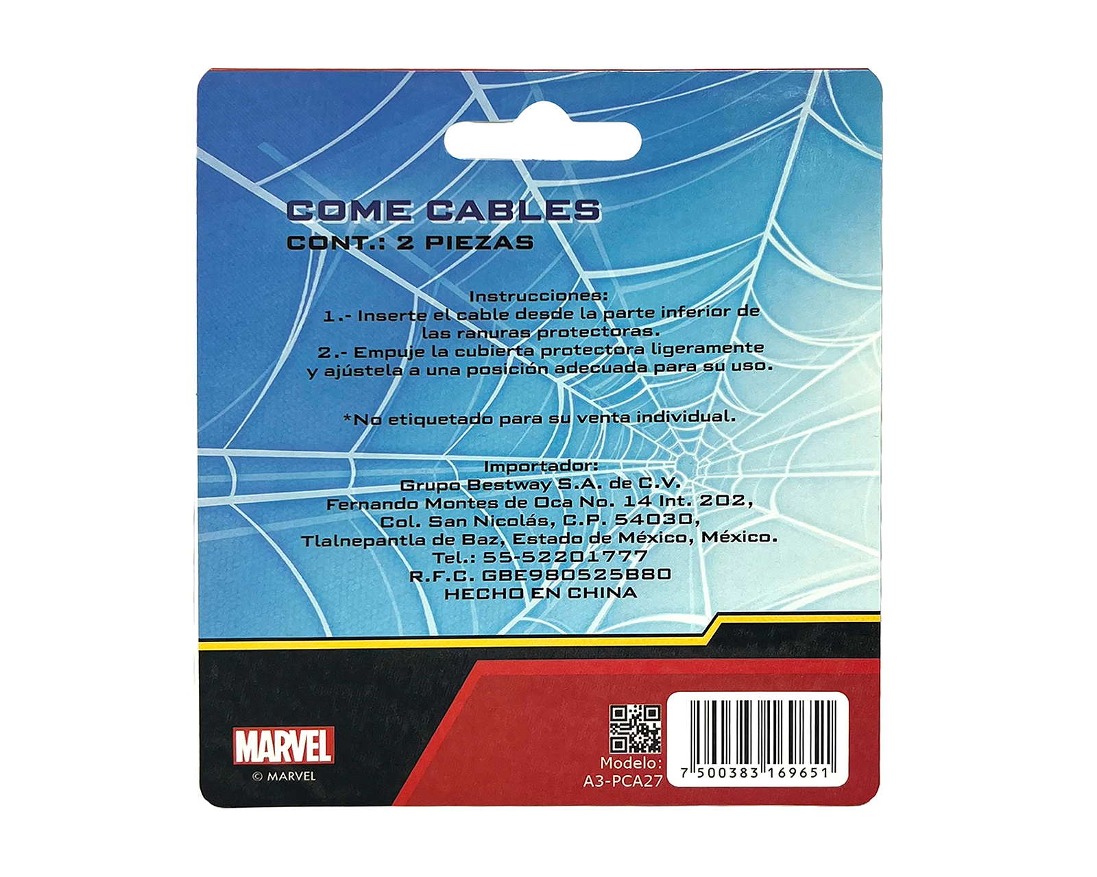 Foto 4 | Foto 4 | Protector de Cable Gairet Spider-Man 2 Piezas