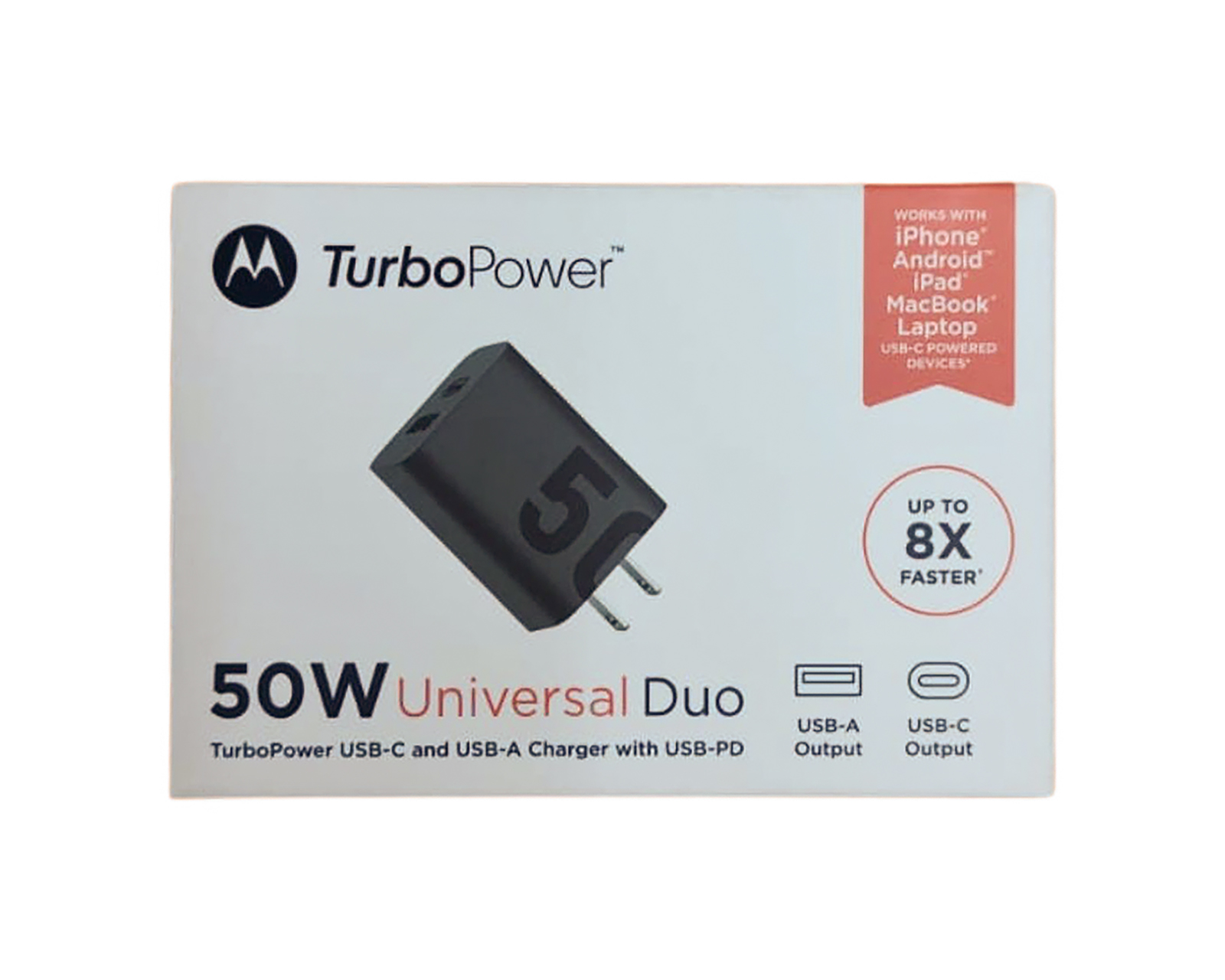 Foto 4 pulgar | Foto 3 | Adaptador de Corriente con Entrada USB-A y USB-C Motorola 50 W