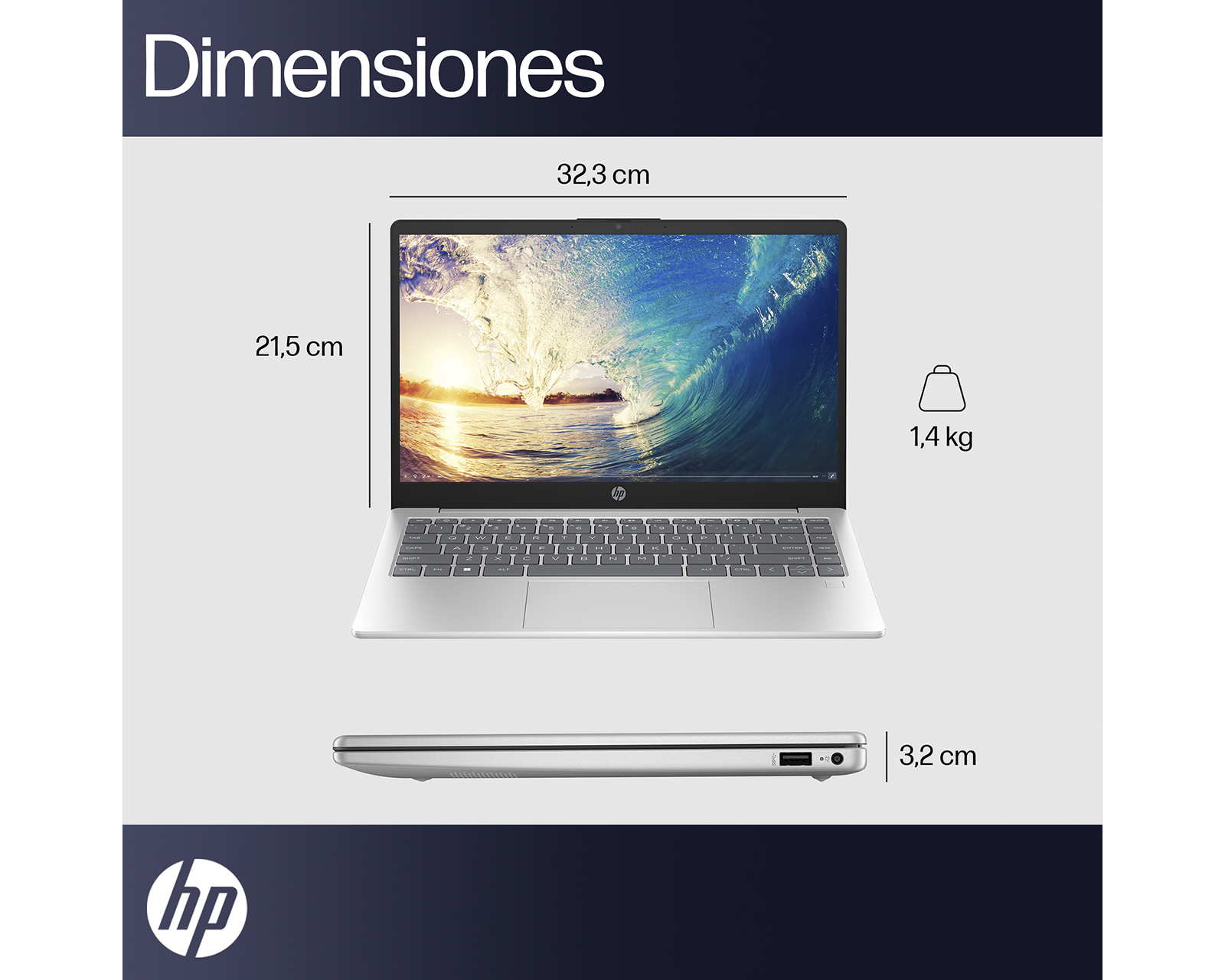 Foto 9 pulgar | Foto 8 | Laptop HP 14-ep1001la 14 Pulgadas Windows 11 Home Intel Core Ultra 5 125H 8 GB RAM 512 SSD Plateada