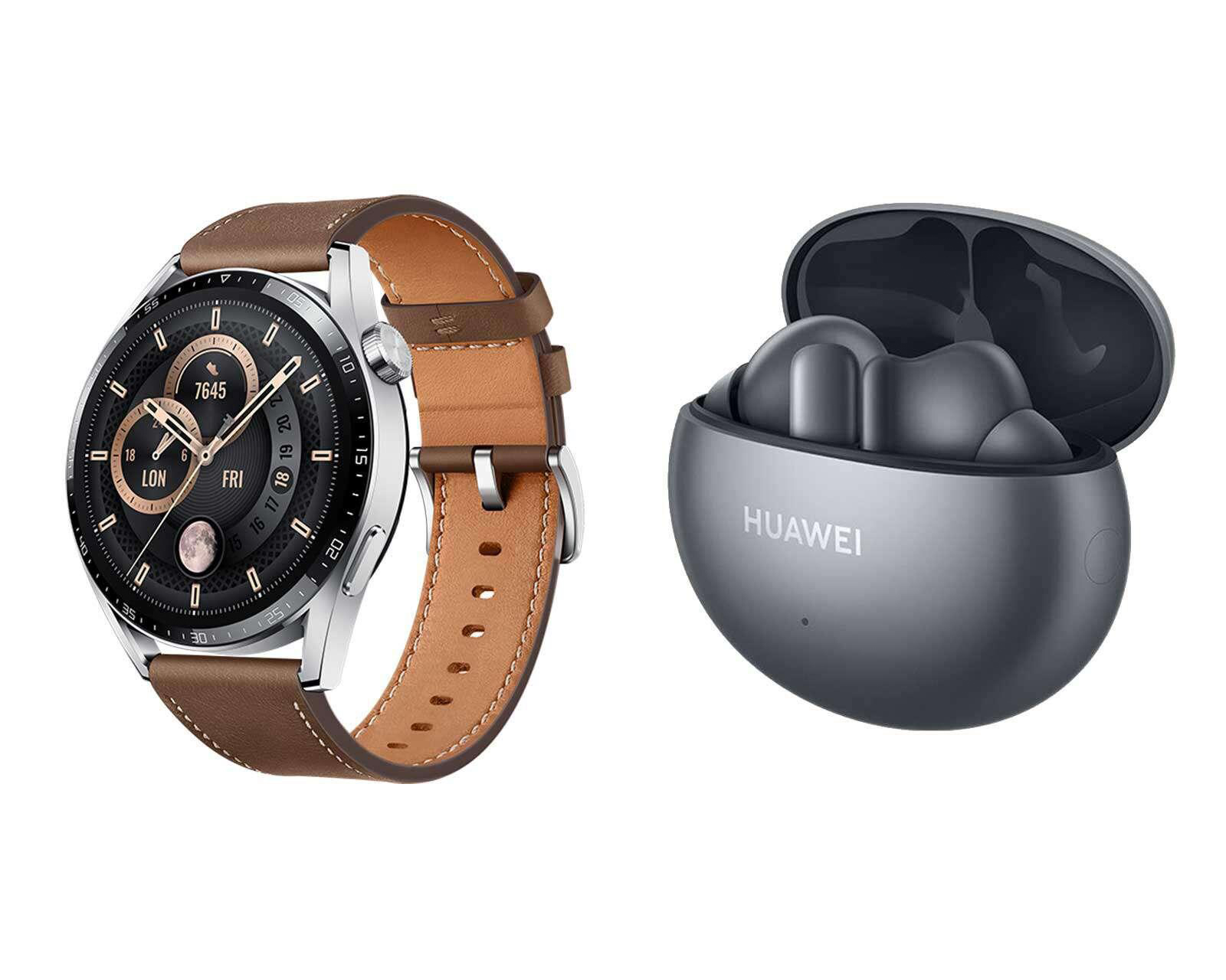 Foto 2 pulgar | Foto 1 | Smartwatch Huawei Watch GT3 Café y Audífonos Inalámbricos Freebuds 4i Huawei