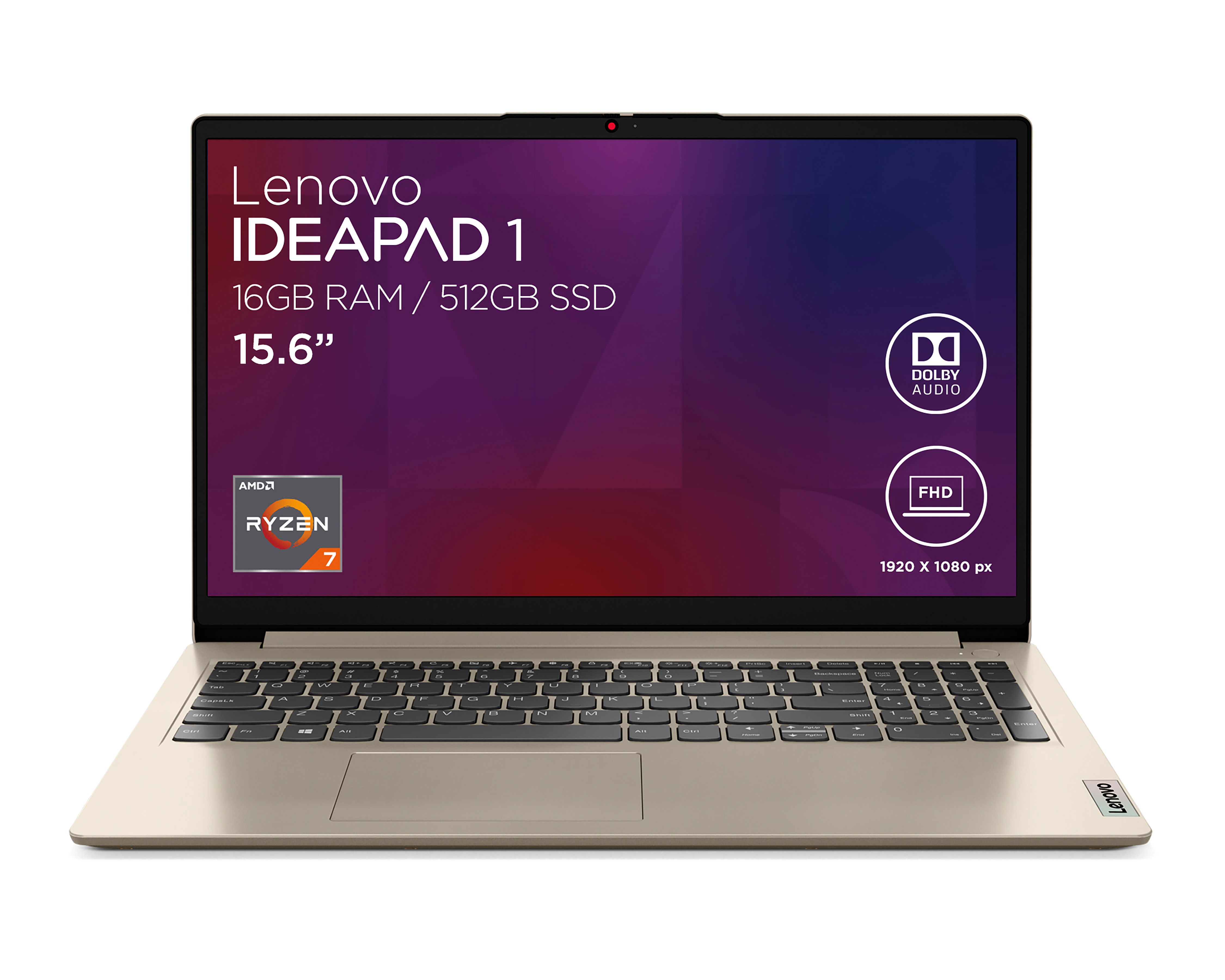 Foto 1 | Foto 1 | Laptop Lenovo IdeaPad1 15.6 Pulgadas Windows 11 AMD Ryzen 7 AMD Radeon 16 GB RAM 512 GB SSD Dorada