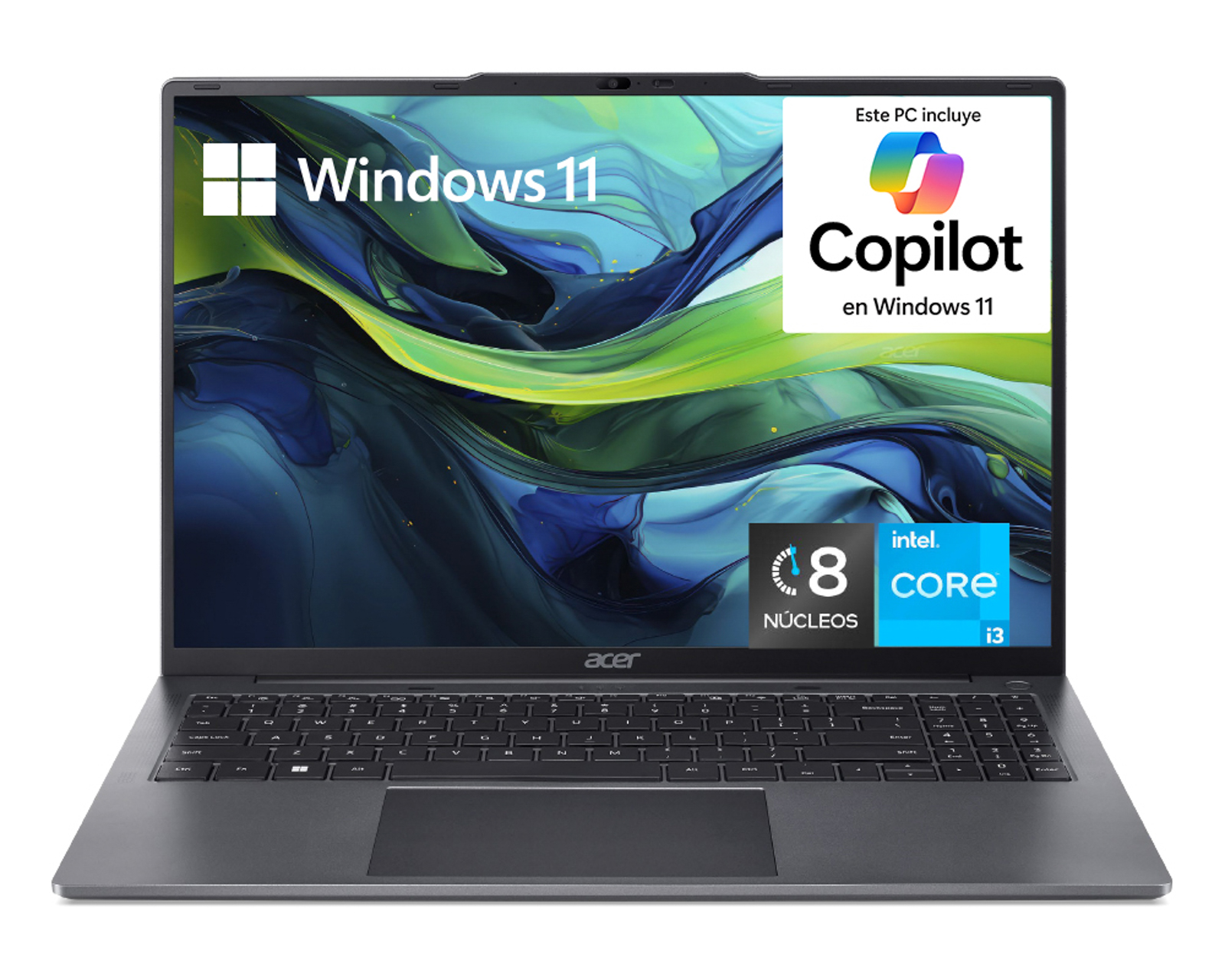 Foto 2 pulgar | Foto 1 | Laptop Acer Aspire Lite 16" Windows 11 Intel Core i3 8 GB RAM 512 GB SSD