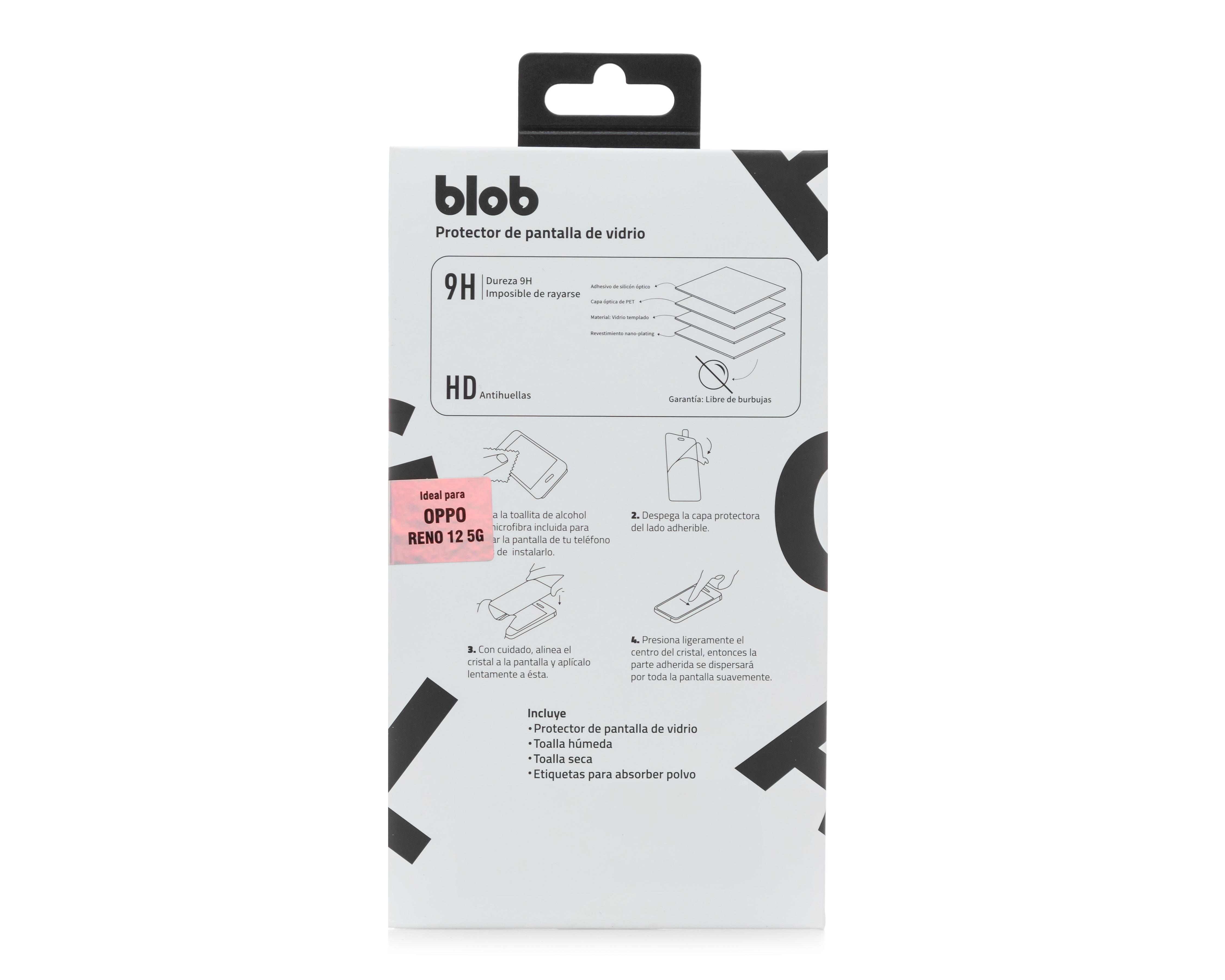 Foto 2 | Foto 2 | Protector de Pantalla de Vidrio Templado Blob para OPPO Reno 12 5G