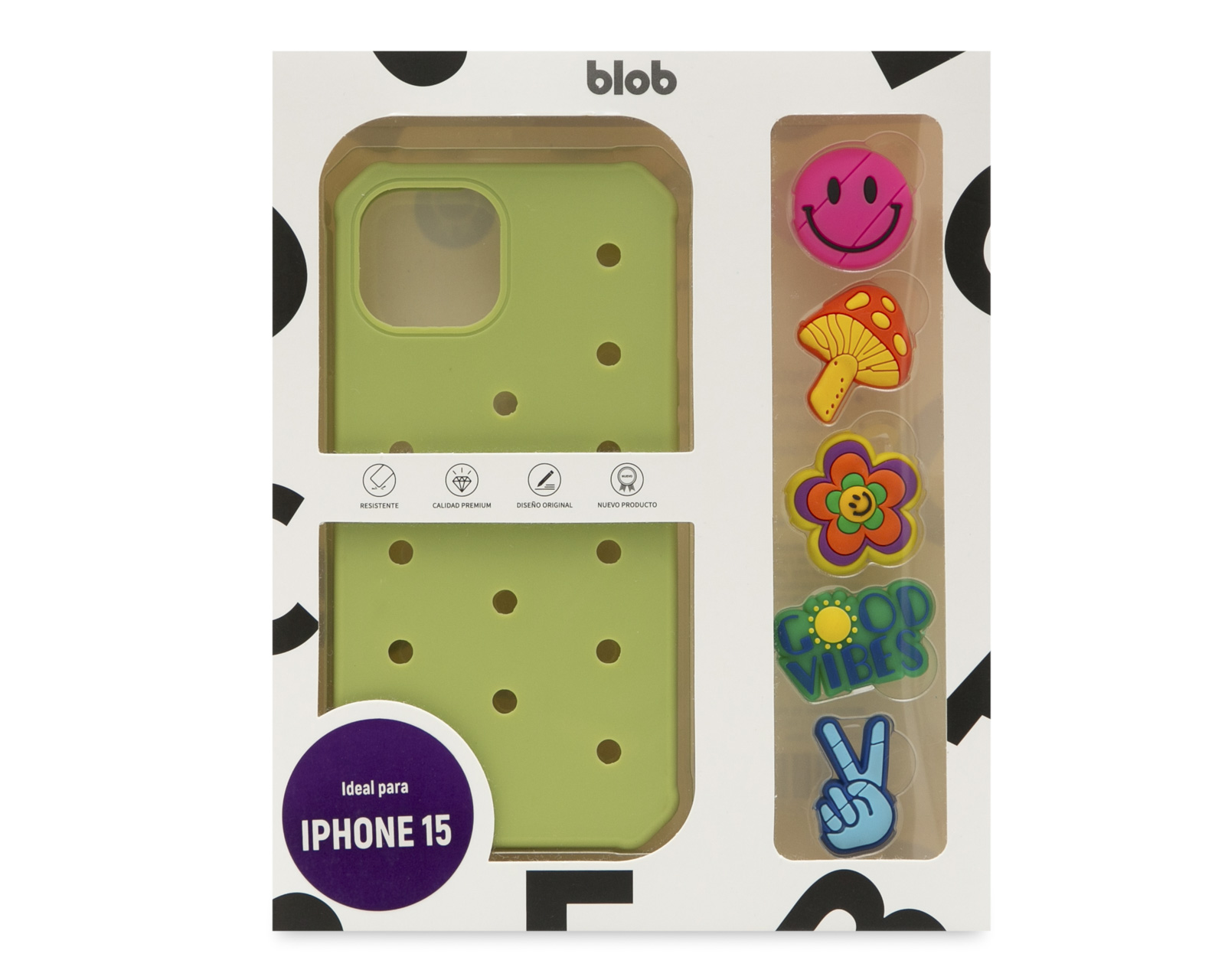 Foto 3 pulgar | Foto 2 | Funda con Pines Blob para iPhone 15