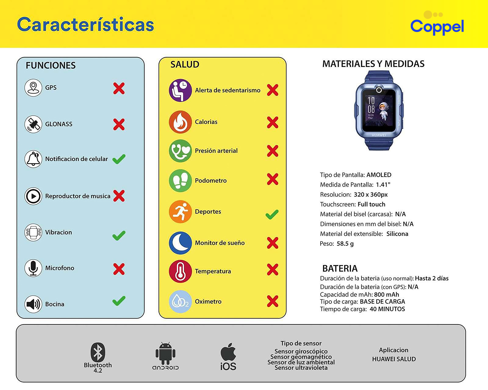 Foto 10 pulgar | Foto 9 | Smartwatch Huawei Watch Kids 4 Pro Azul