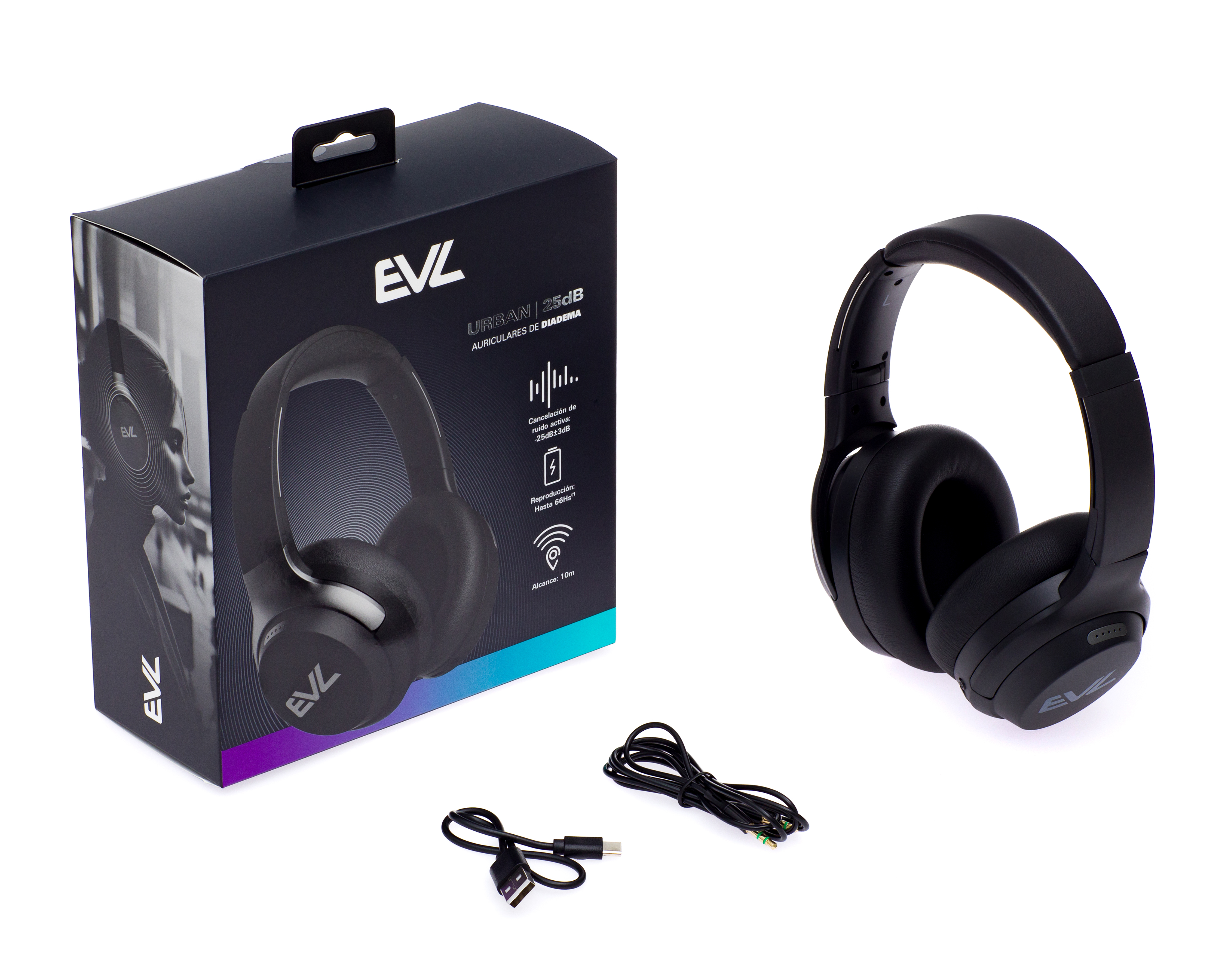 Foto 5 pulgar | Foto 4 | Audífonos de Diadema EVL Urban 25 con Noise Cancelling