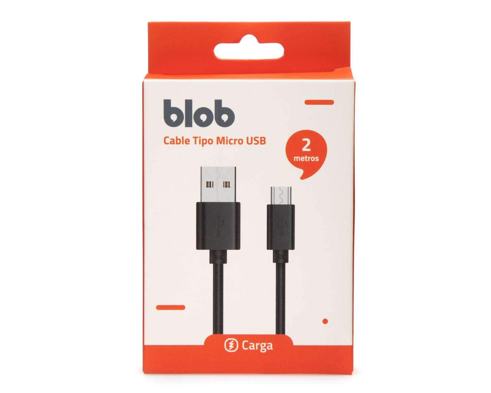 Cable Blob Tipo Micro USB de 2 Metros