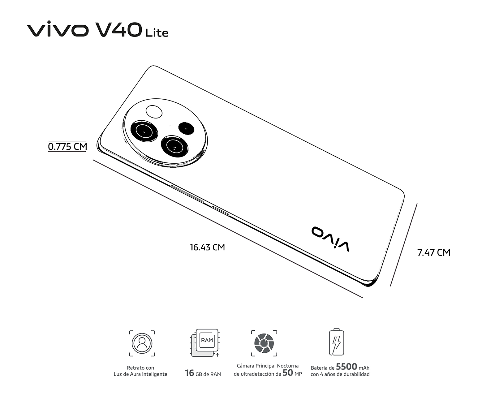 Foto 9 pulgar | Foto 8 | Celular Vivo Liberado V40 Lite 256 GB Negro