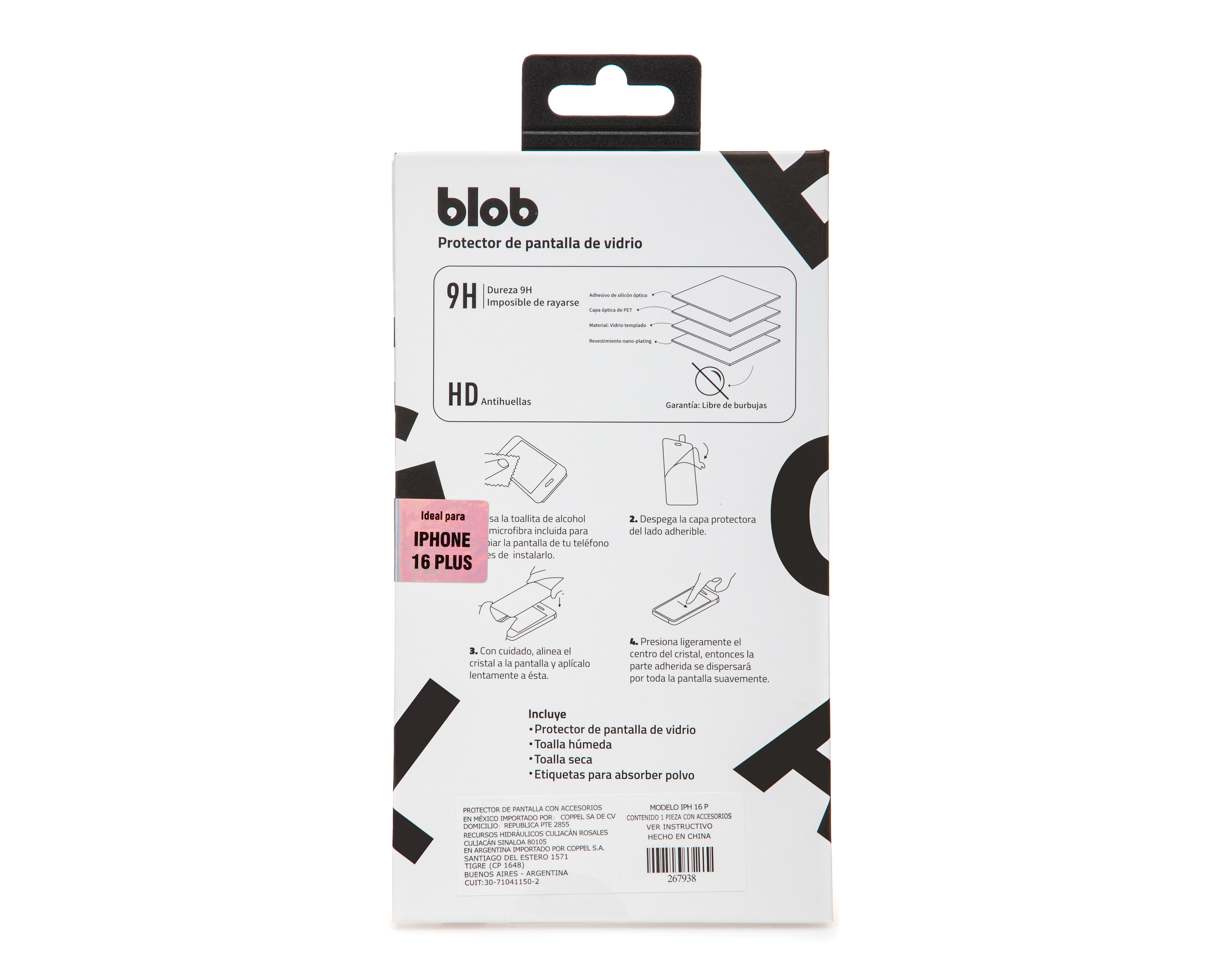 Foto 3 pulgar | Foto 2 | Protector de Pantalla Blob para iPhone 16 Plus