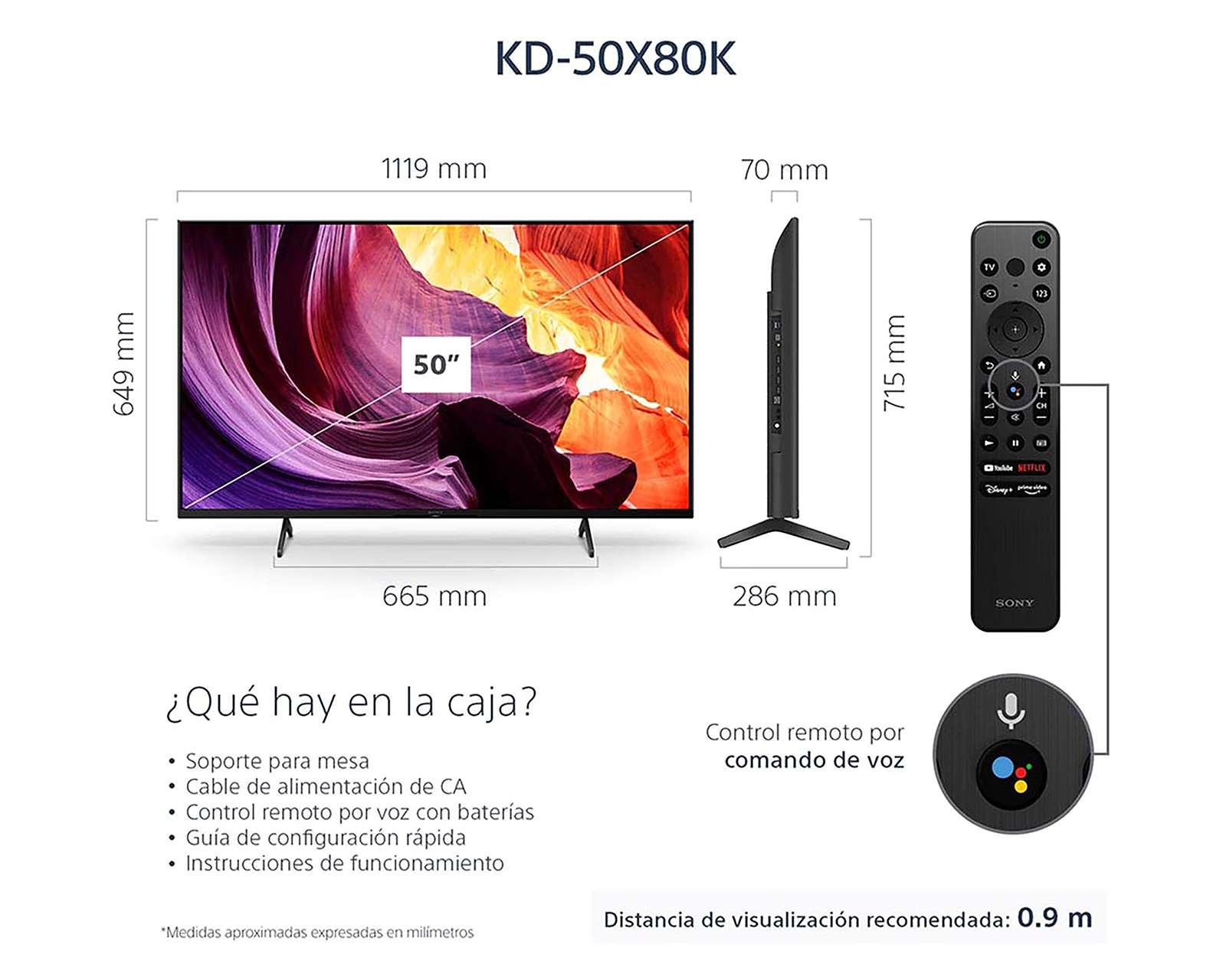 Foto 3 | Foto 3 | Pantalla LED Sony 50 Pulgadas Ultra HD 4K Smart TV KD-50X80K