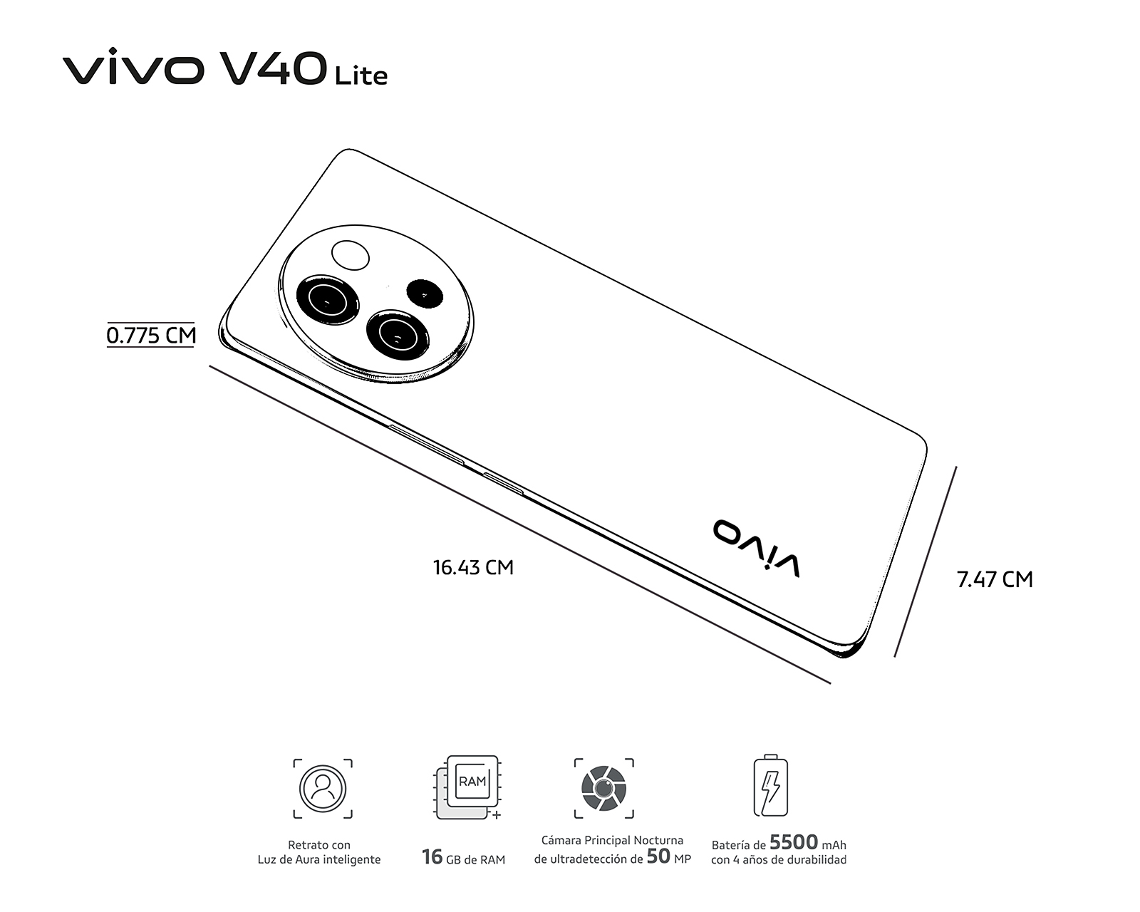 Foto 8 pulgar | Foto 7 | Movistar Vivo V40 Lite 256 GB Blanco