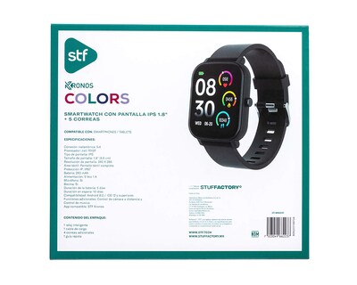 Foto 7 | Foto 7 | Smartwatch STF Kronos Colors Resistente al Agua Negro
