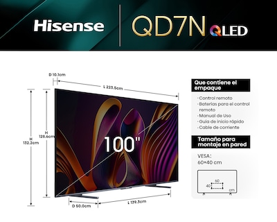 Foto 7 | Foto 7 | Pantalla Smart TV Hisense QLED 100 Pulgadas 4K 100QD7N