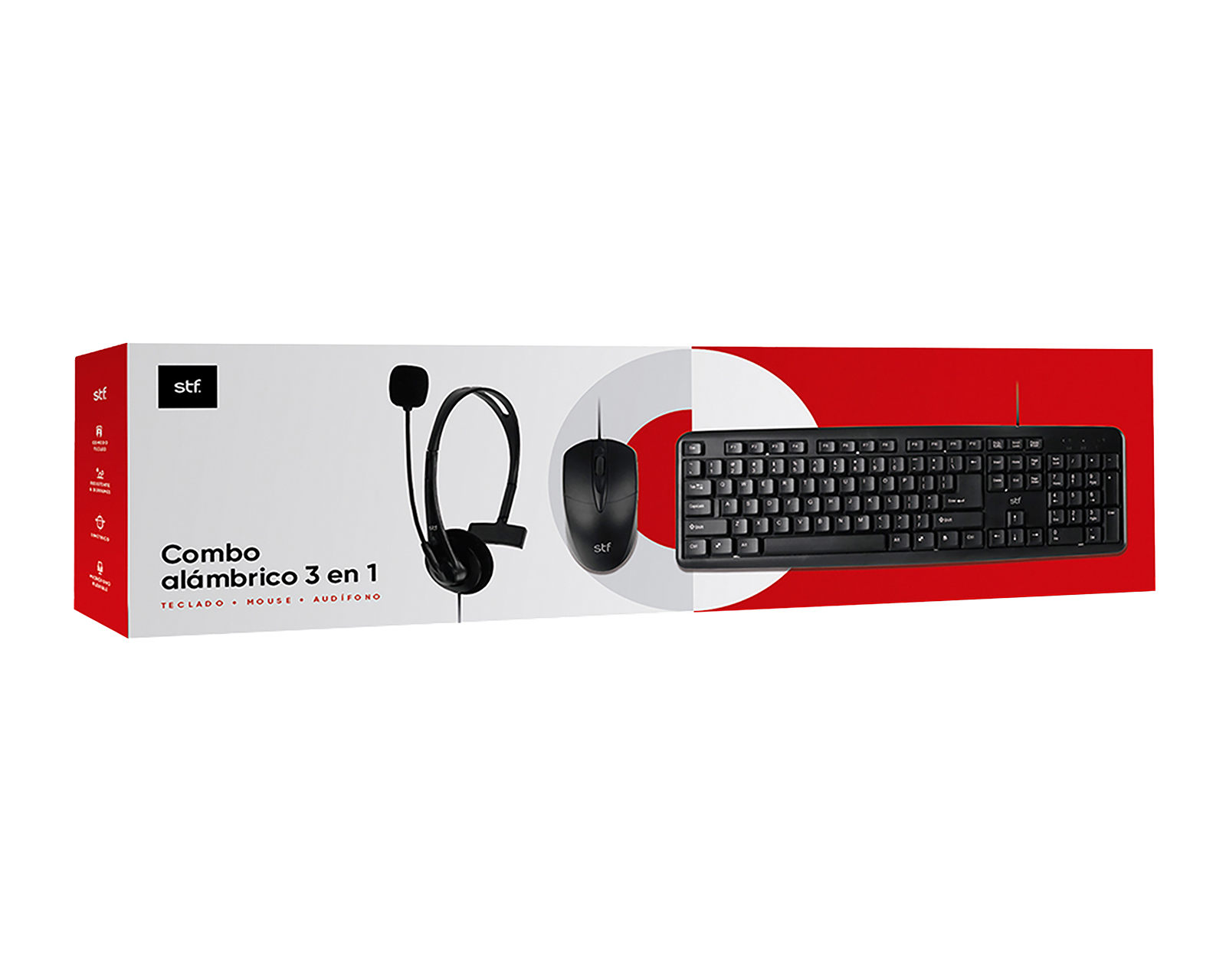 Foto 6 pulgar | Foto 5 | Combo de Teclado Mouse y Audífonos Alámbrico STF ST-A80032 3 Piezas