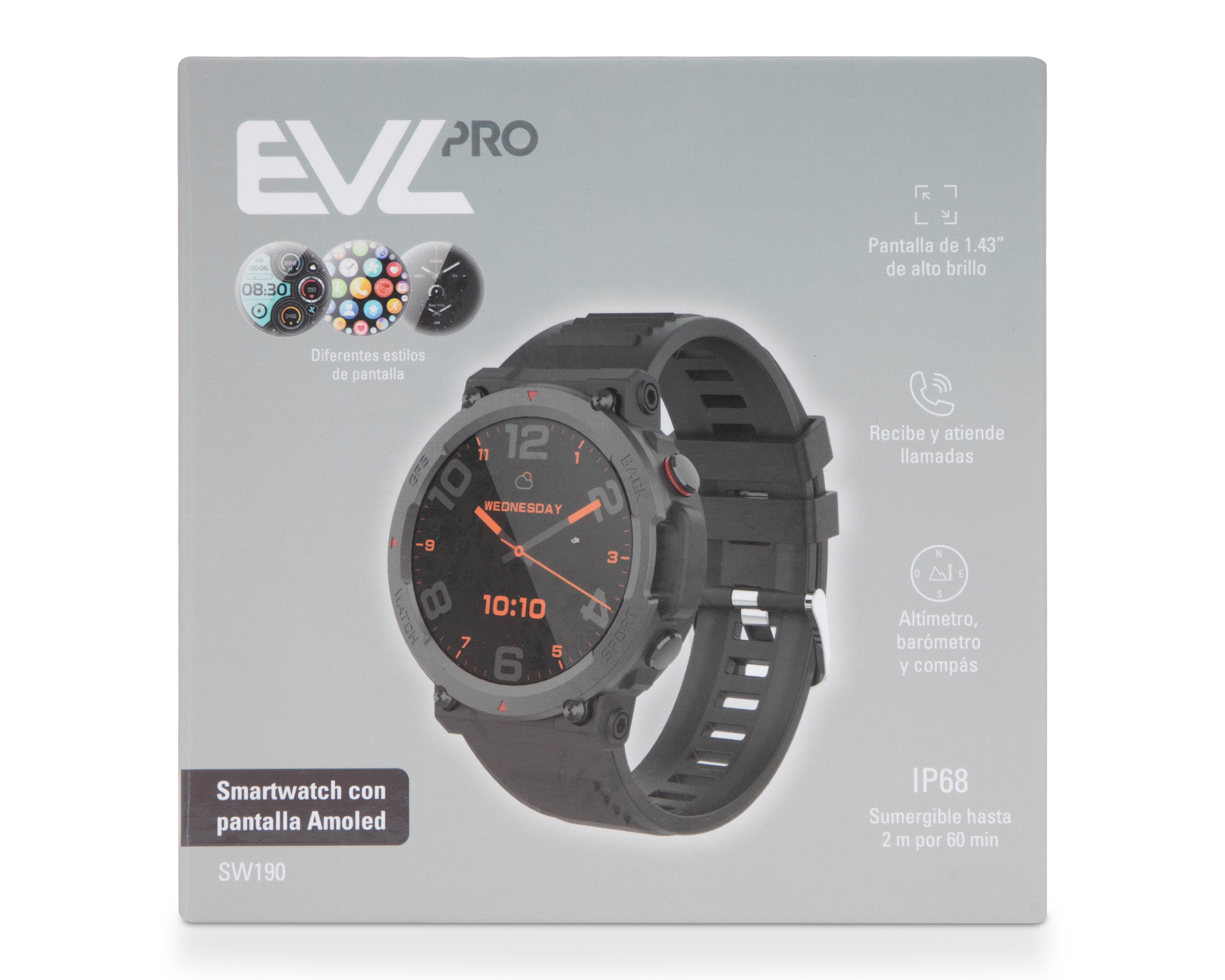 Foto 5 pulgar | Foto 4 | Smartwatch EVL SW190 Negro