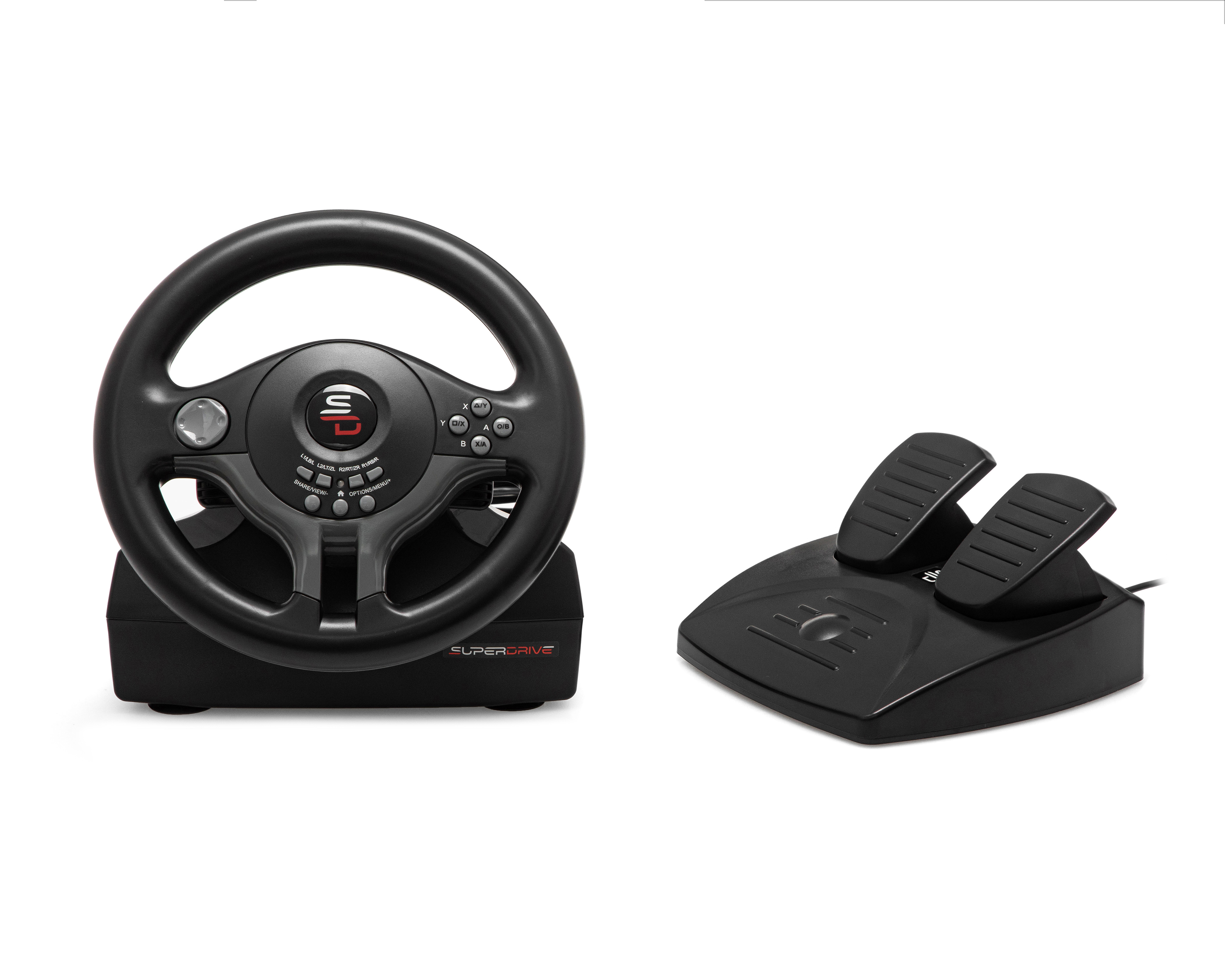 Foto 1 | Foto 1 | Volante y Pedales Alámbricos para Consolas Superdrive SV250 Negro