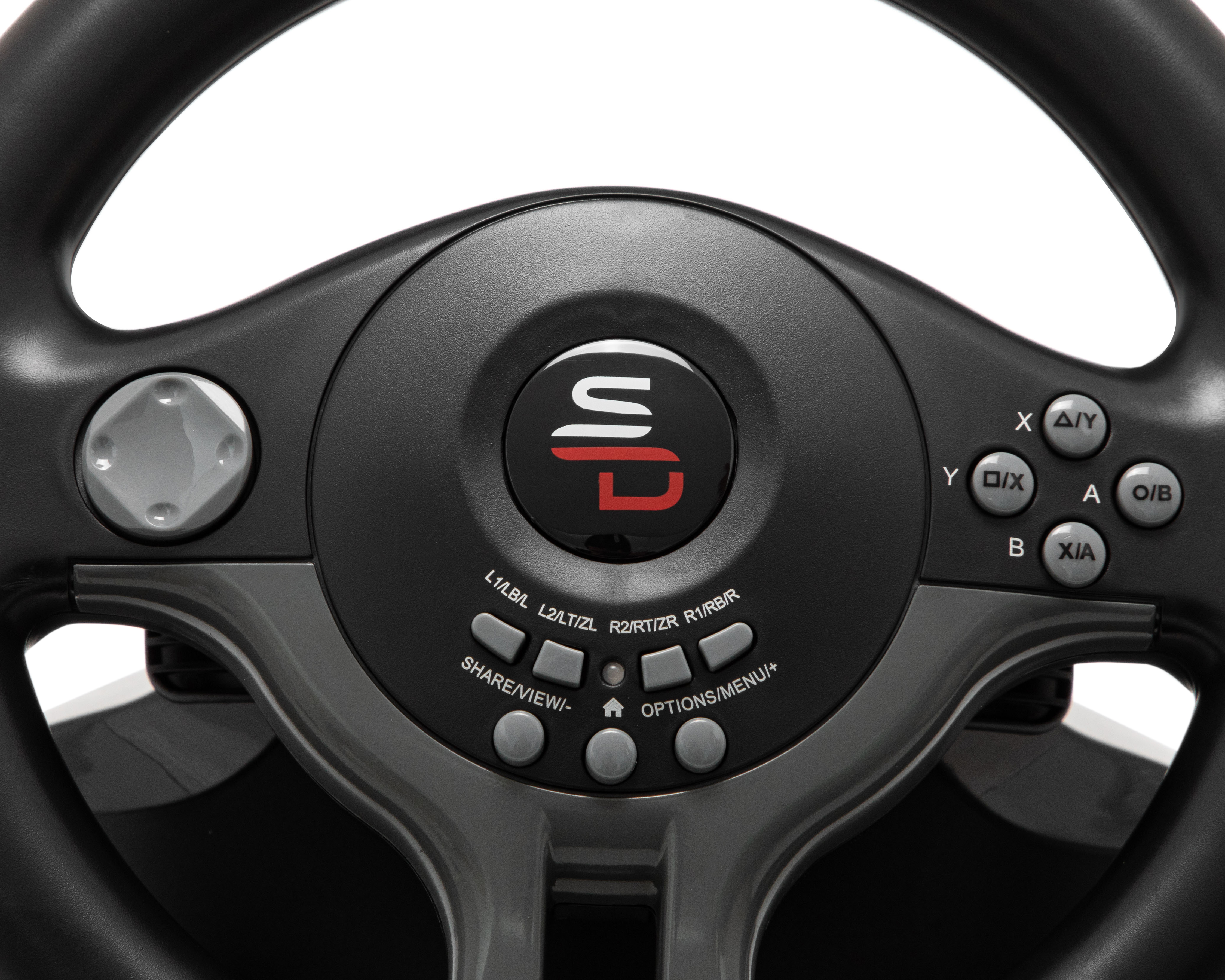 Foto 5 pulgar | Foto 4 | Volante y Pedales Alámbricos para Consolas Superdrive SV250 Negro