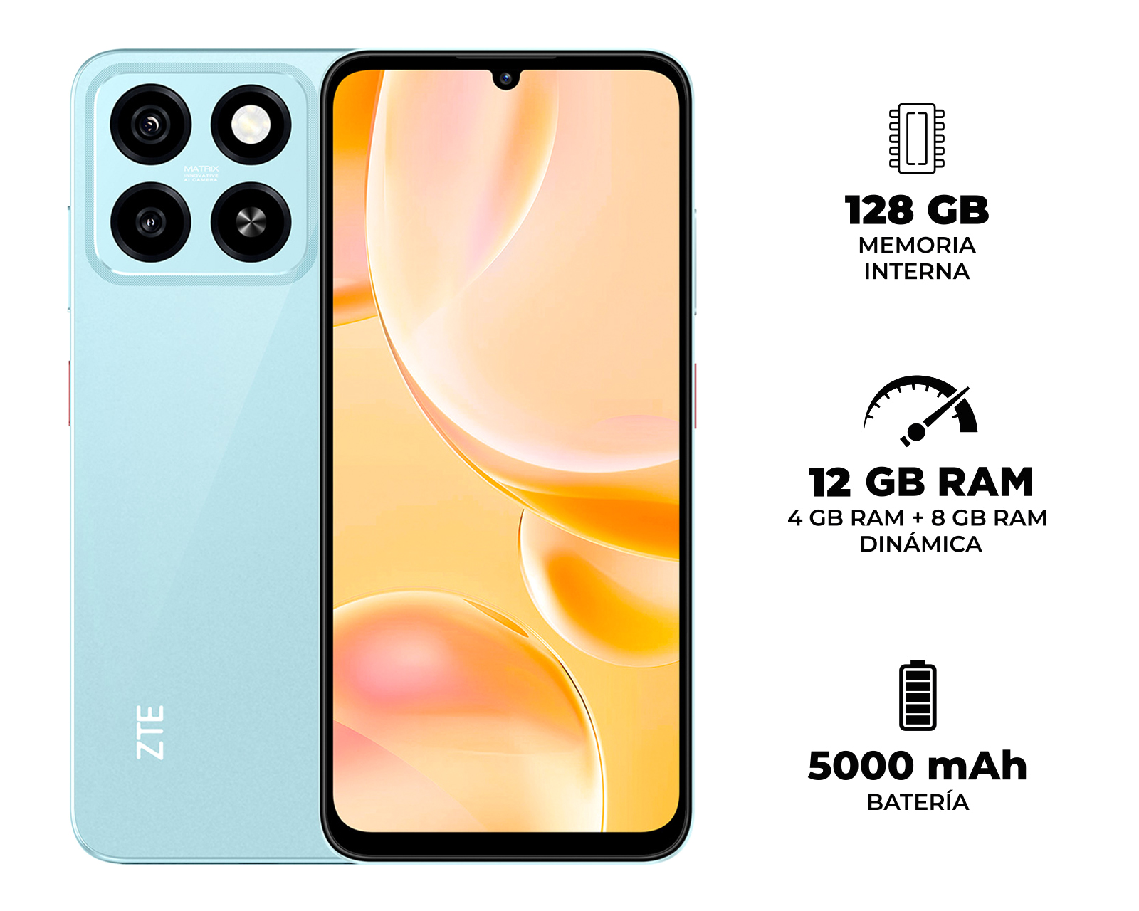 Foto 6 | Foto 6 | AT&T/Unefon ZTE Blade A55 128 GB Azul