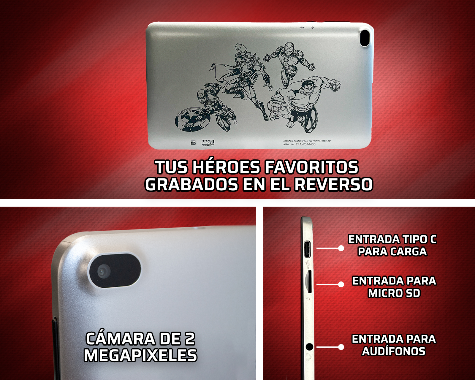 Foto 5 | Foto 5 | Tablet Kempler & Strauss Avengers 7 Pulgadas 32 GB 4 GB RAM