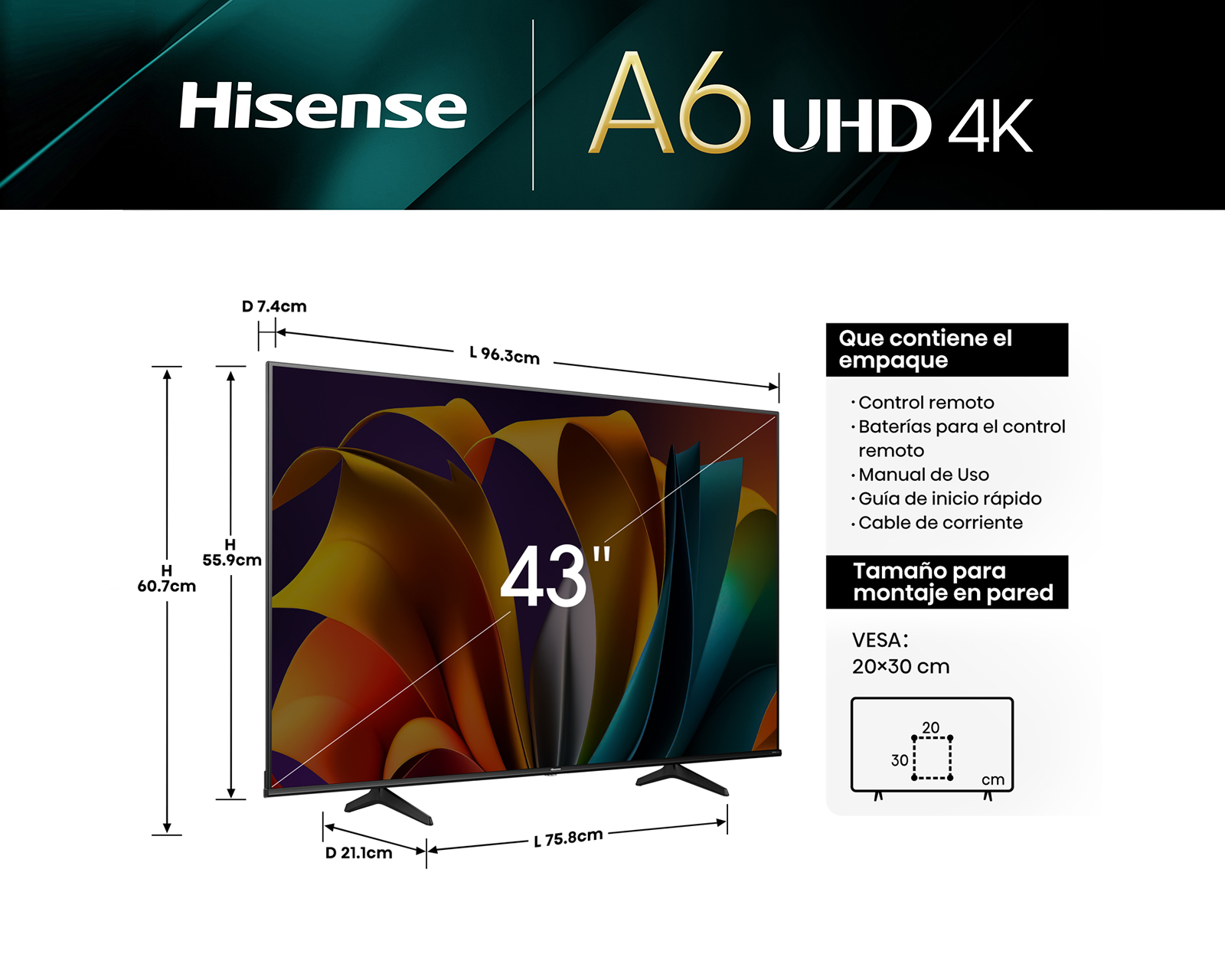 Foto 7 pulgar | Foto 6 | Pantalla Smart TV Hisense LED 43 Pulgadas UHD 4K 43A6N
