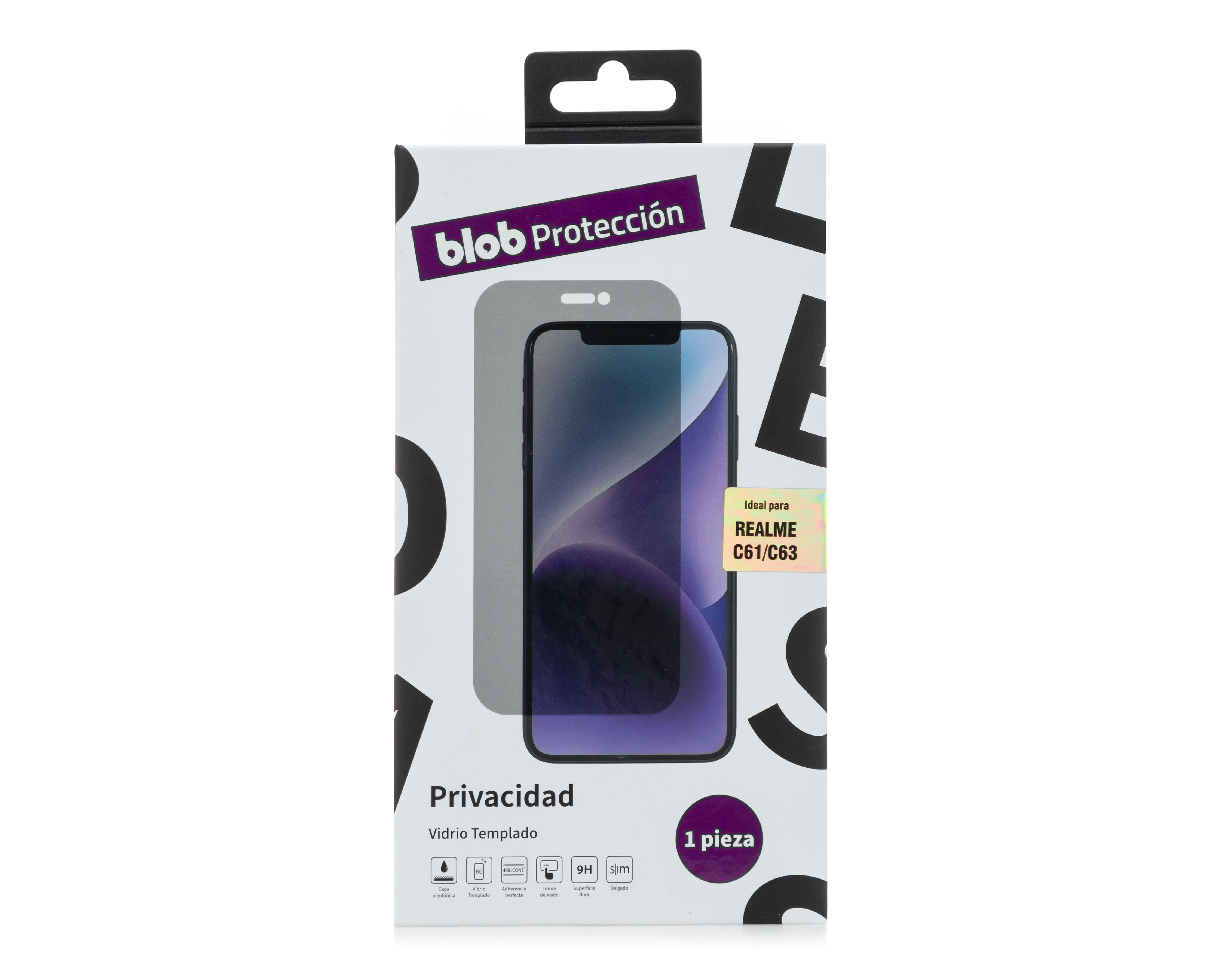 Foto 2 pulgar | Foto 1 | Protector de Pantalla de Privacidad Blob para Realme C61 y C63