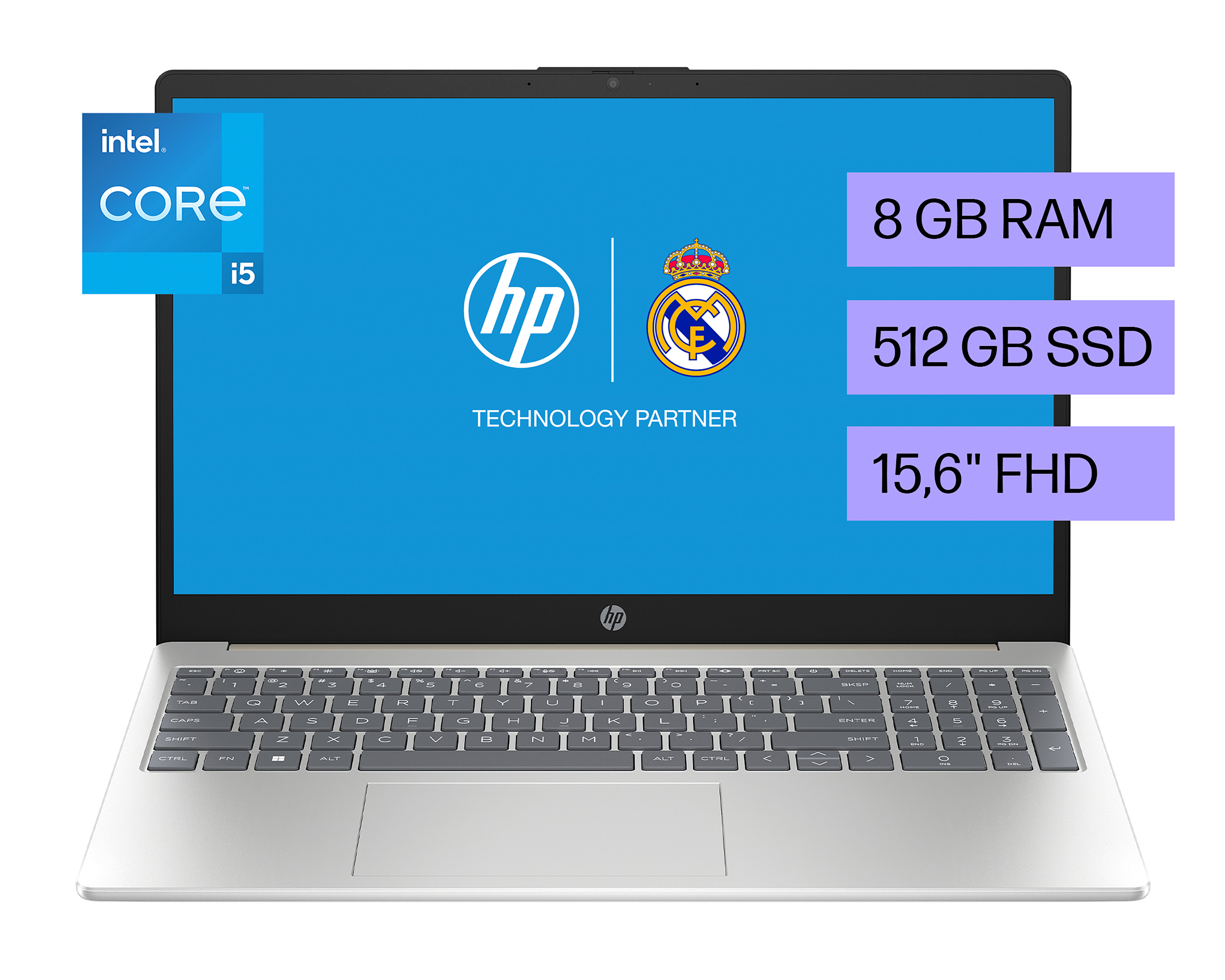 Foto 2 pulgar | Foto 1 | Laptop HP 15-FD0045LA Windows 11 Home 15.6 Pulgadas Intel Core i5 8 GB RAM 512 SSD Plateada