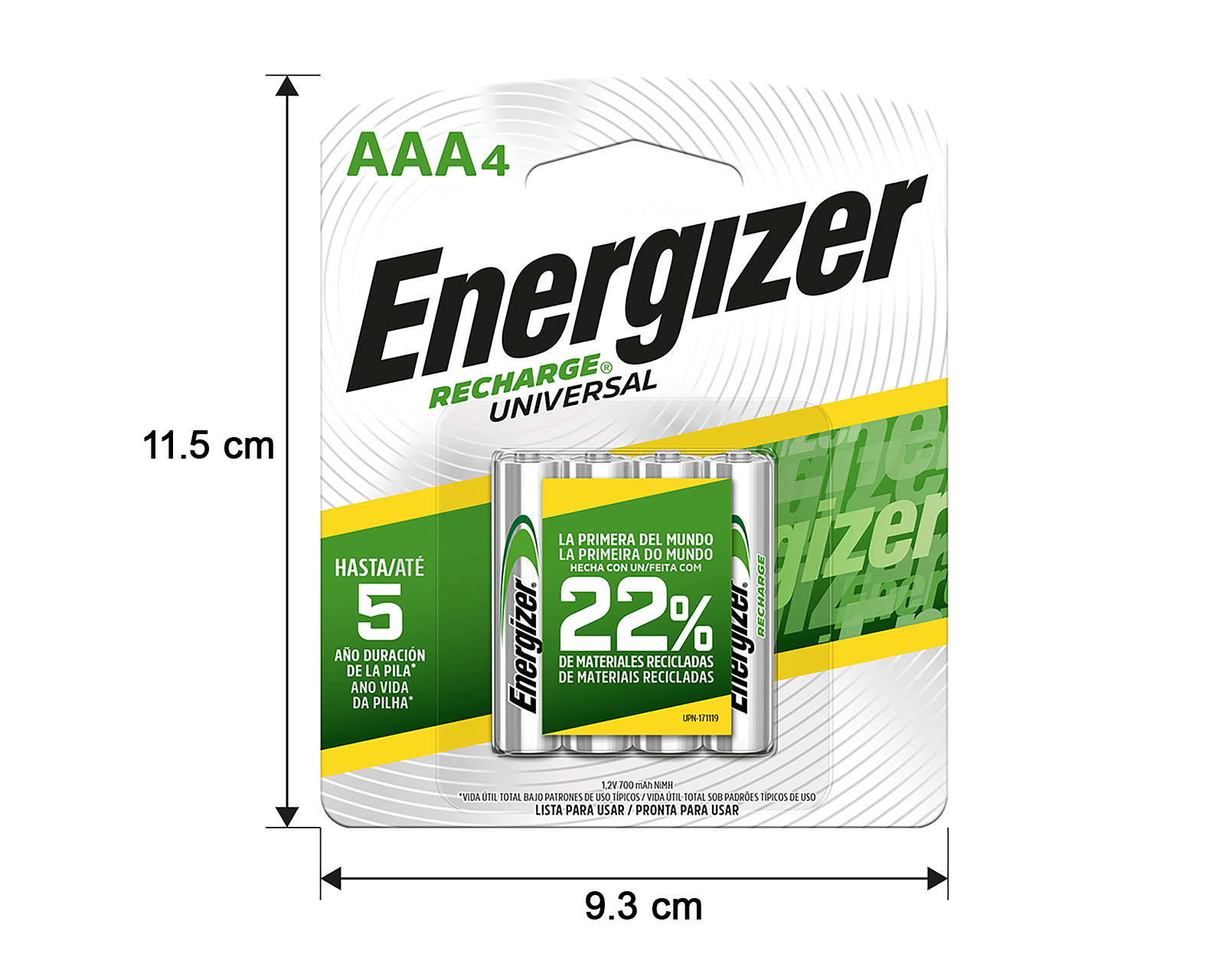 Foto 4 pulgar | Foto 3 | Baterías Recargables Energizer AAA 4 Piezas