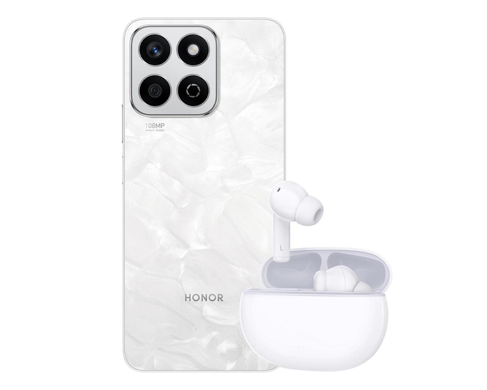 Foto 2 pulgar | Foto 1 | Telcel Honor X7C 256 GB Blanco + Audífonos X7i
