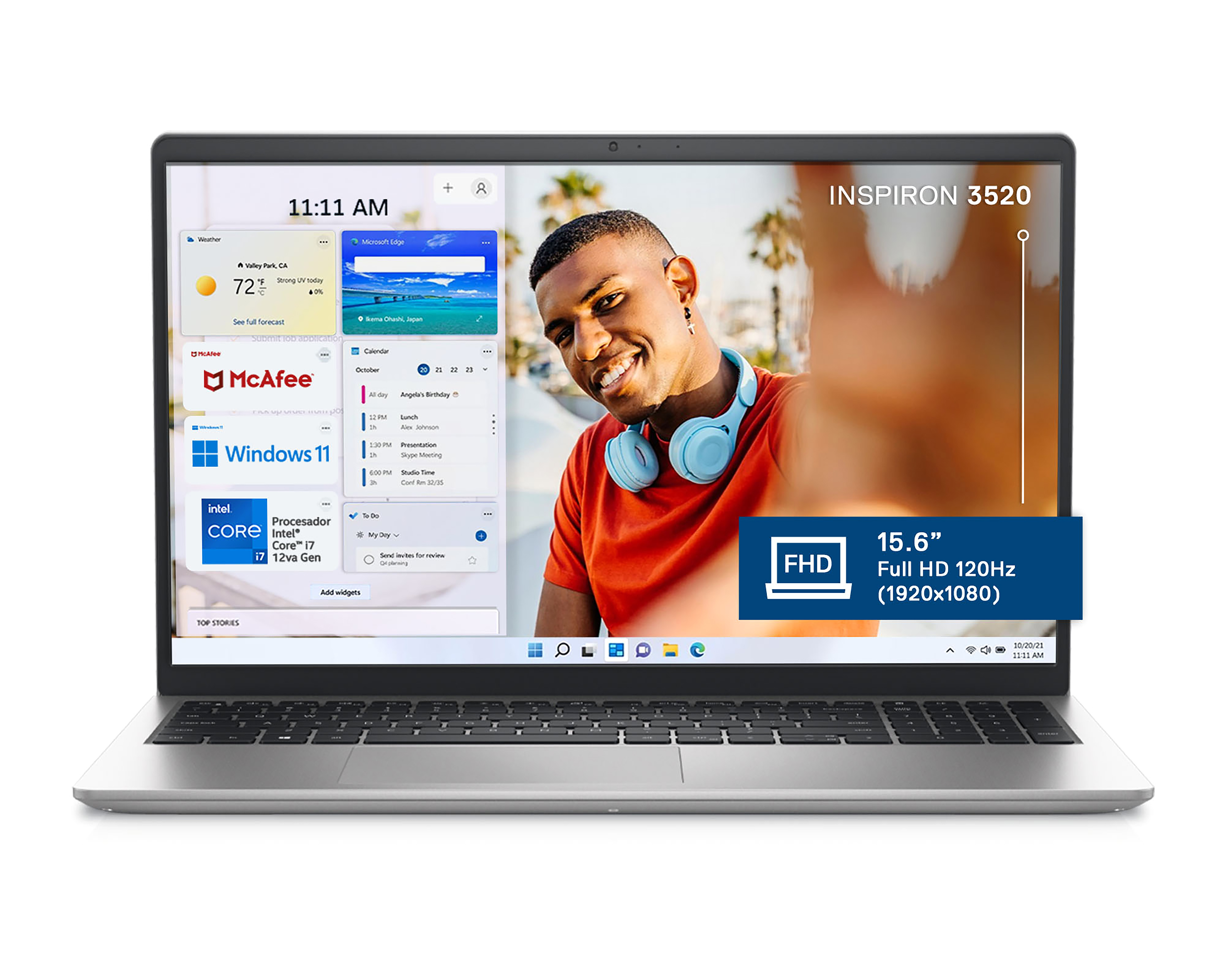 Foto 2 pulgar | Foto 1 | Laptop Dell Inspiron 3520 V9FYY 15.6 Pulgadas Windows 11 Intel Core i7 16 GB RAM 1 TB SSD Plata