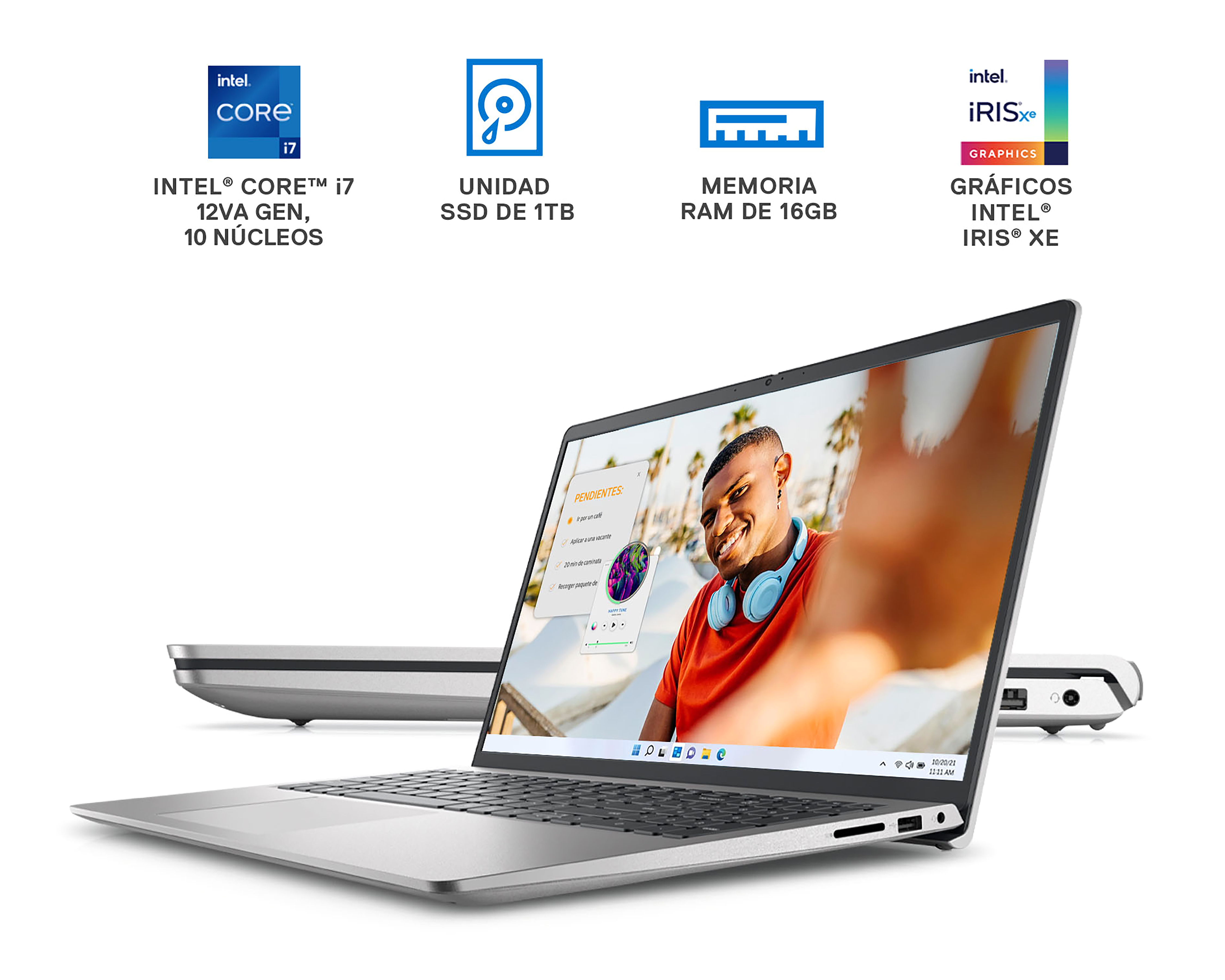 Foto 2 | Foto 2 | Laptop Dell Inspiron 3520 V9FYY 15.6 Pulgadas Windows 11 Intel Core i7 16 GB RAM 1 TB SSD Plata