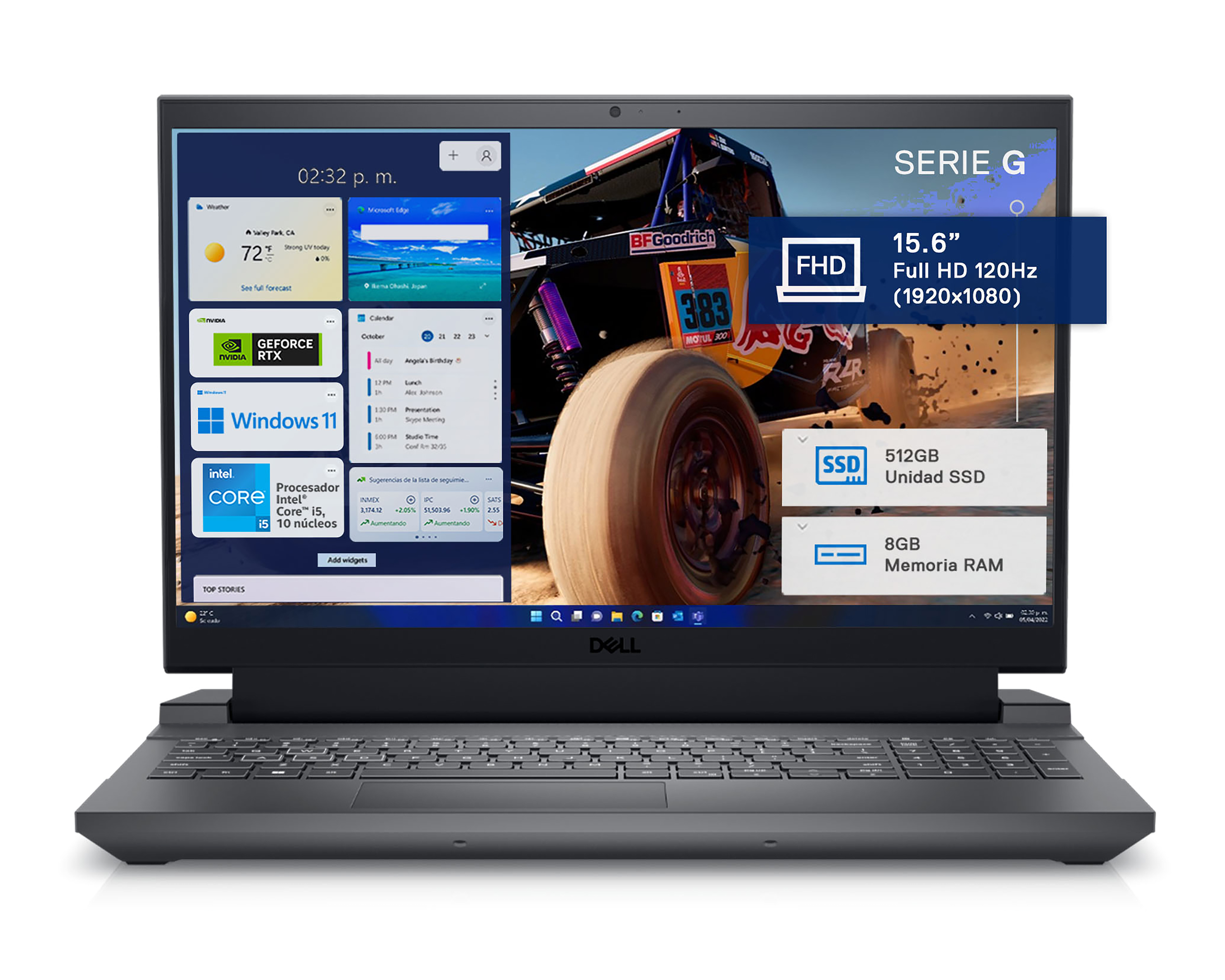 Foto 1 | Foto 1 | Laptop Gamer Dell Gaming NB G15 5530 15.6 Pulgadas Windows 11 Intel Core i5 NVIDIA GeForce RTX 3050 8 GB RAM 512 GB SSD Negra