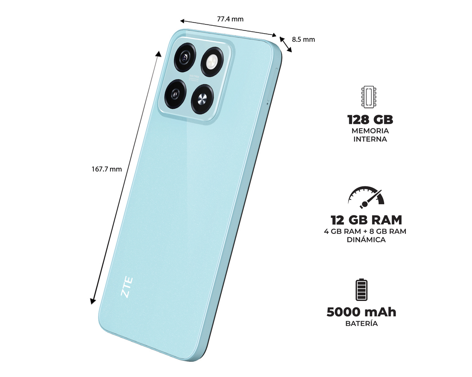 Foto 5 | Foto 5 | Telcel ZTE Blade A55 128 GB Azul