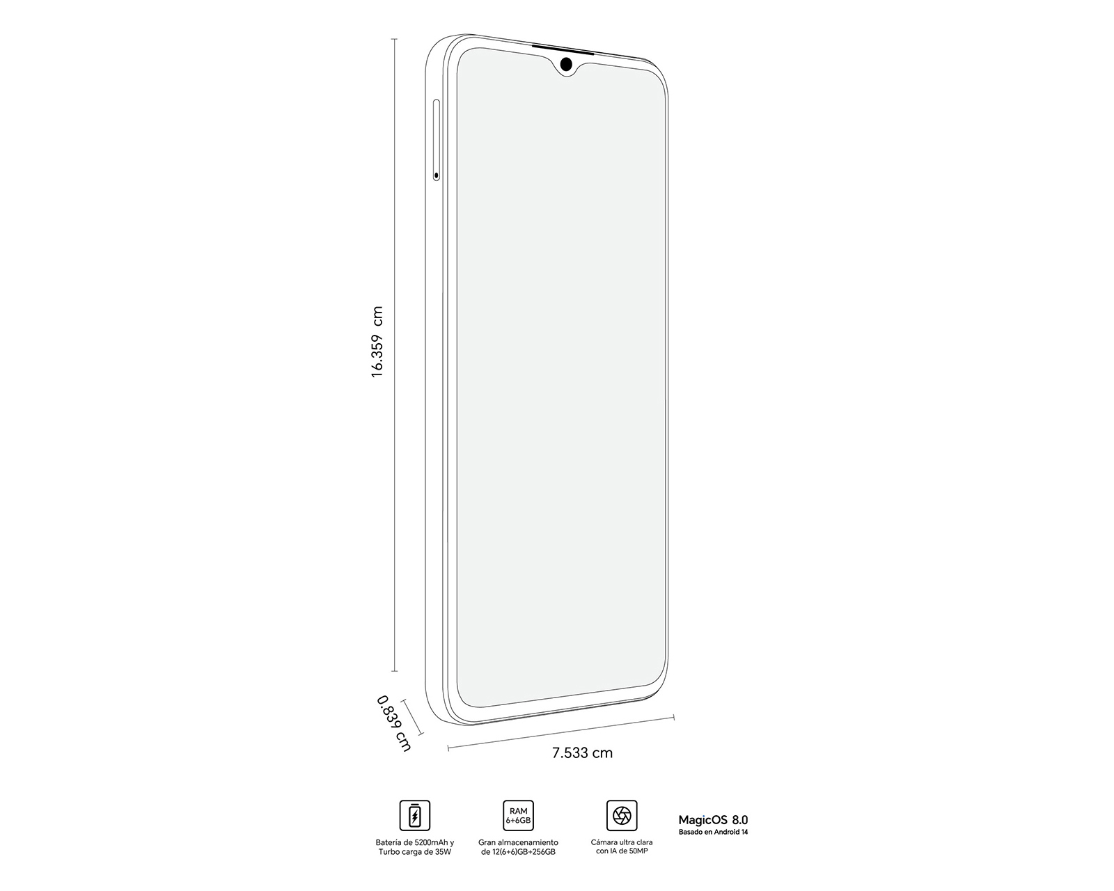 Foto 10 pulgar | Foto 9 | Telcel Honor X6b 256 GB Azul